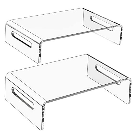 2 Pack Monitor Stand Riser, Acrylic Monitor Stand for Computer, Laptop,
