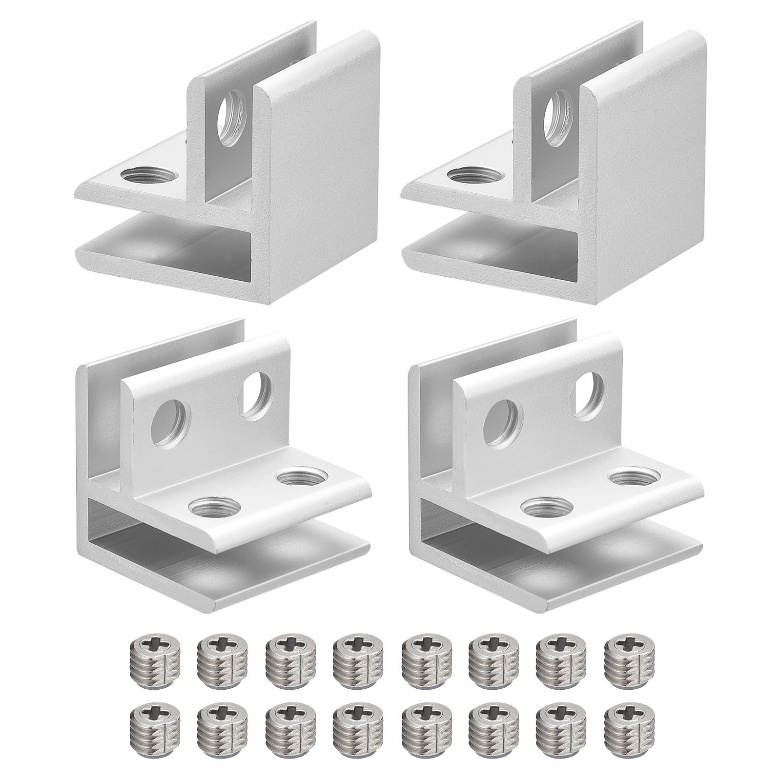 4pcs 90 Degree Glass Clamp for 4-8mm Aluminum Alloy Double Side Glass Holder