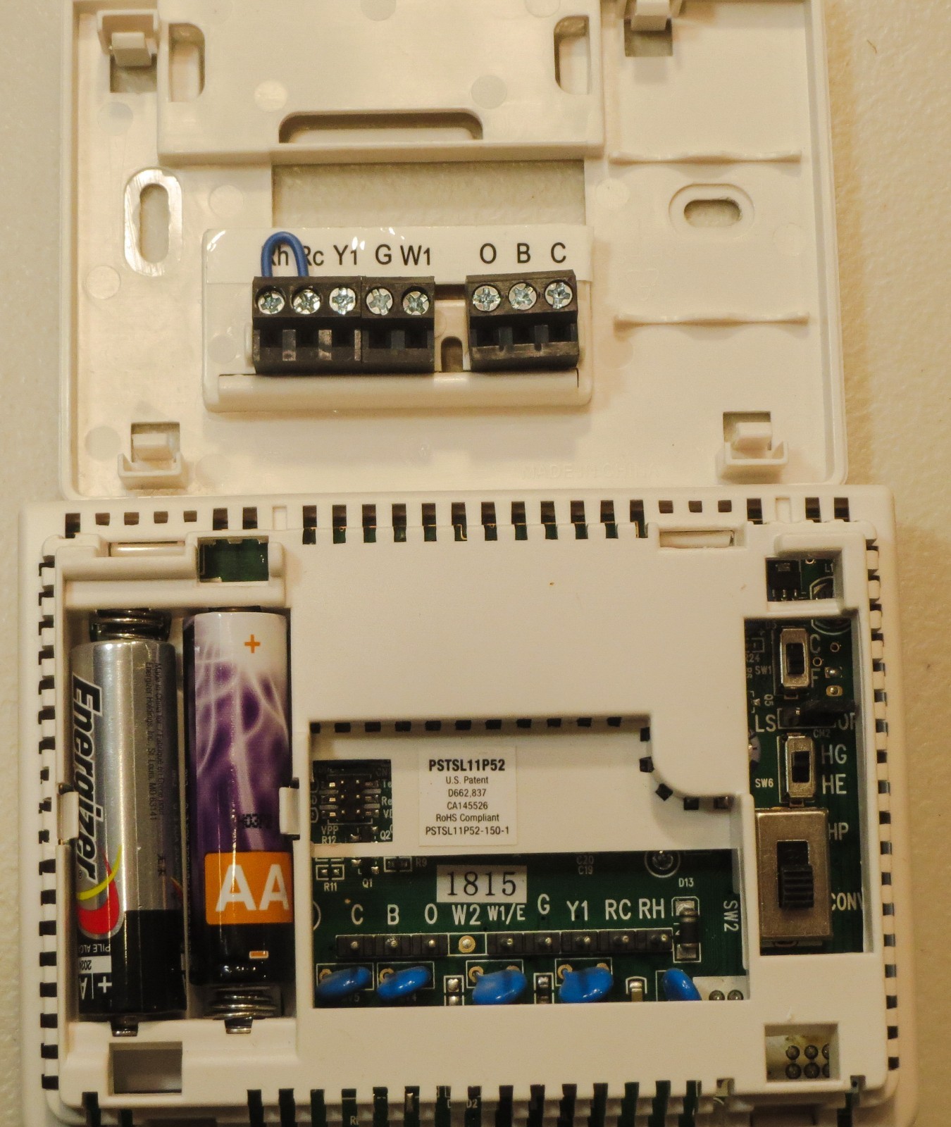 PROSELECT PSTSL11P52 Digital Display 5/2 Day Programmable Thermostat. White