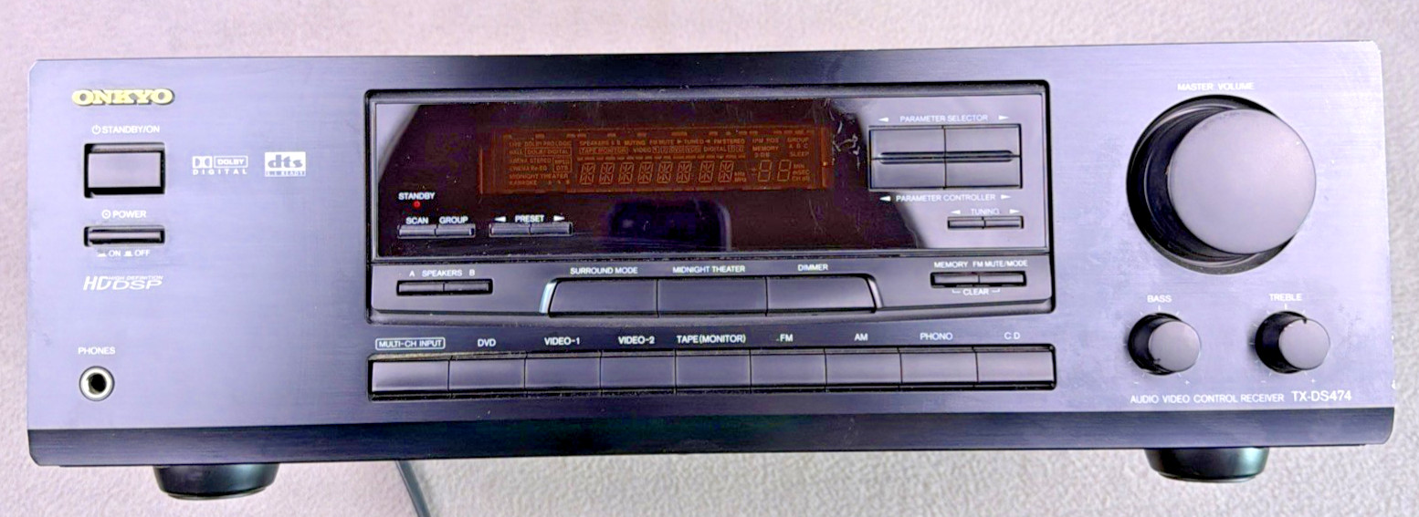 Onkyo TX-DS474 5.1 Home Theater Dolby Digital Audio Receiver Tested No Remote
