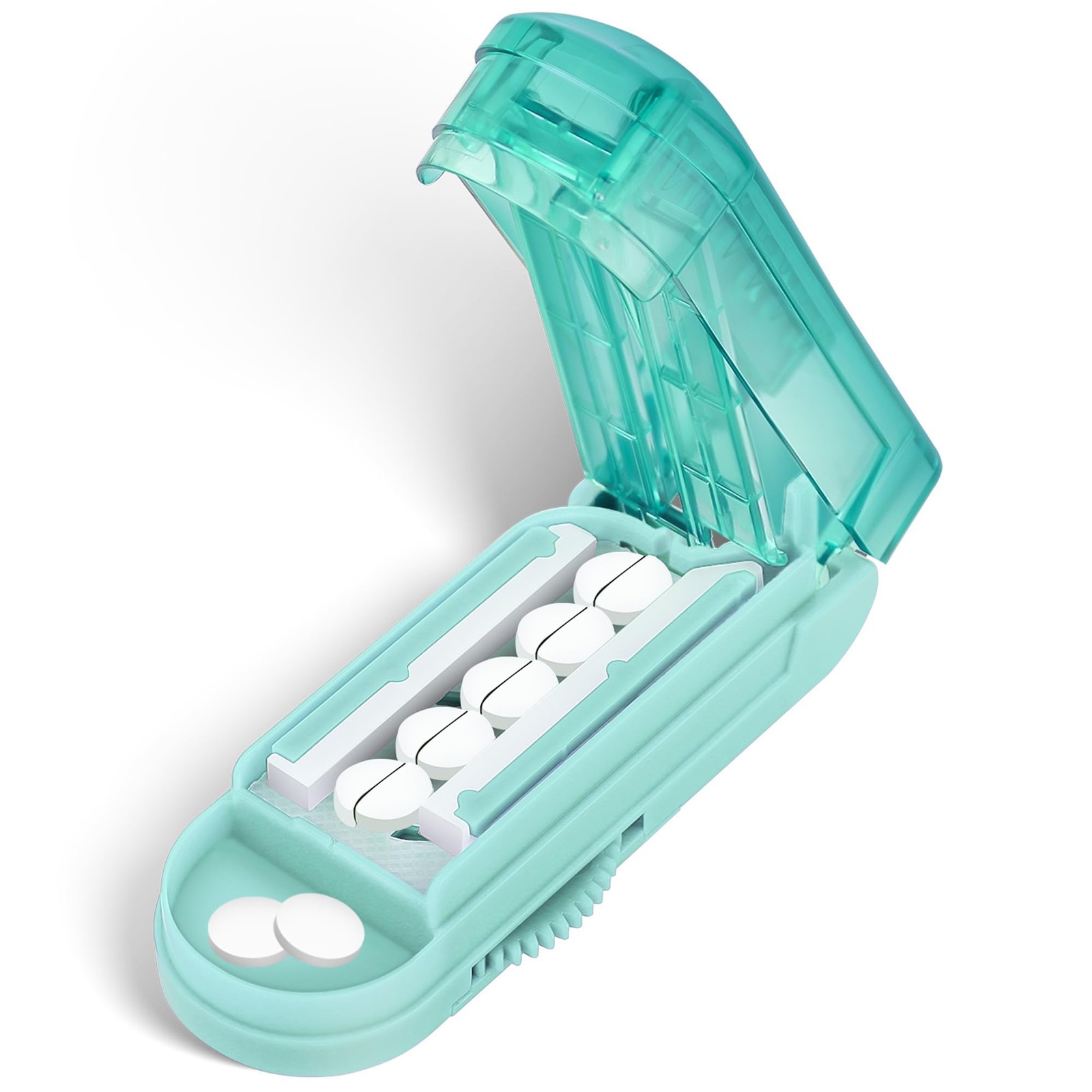 DUBSTAR Pill Cutter Splitter for Small and Tiny (1 Piece), Cyan