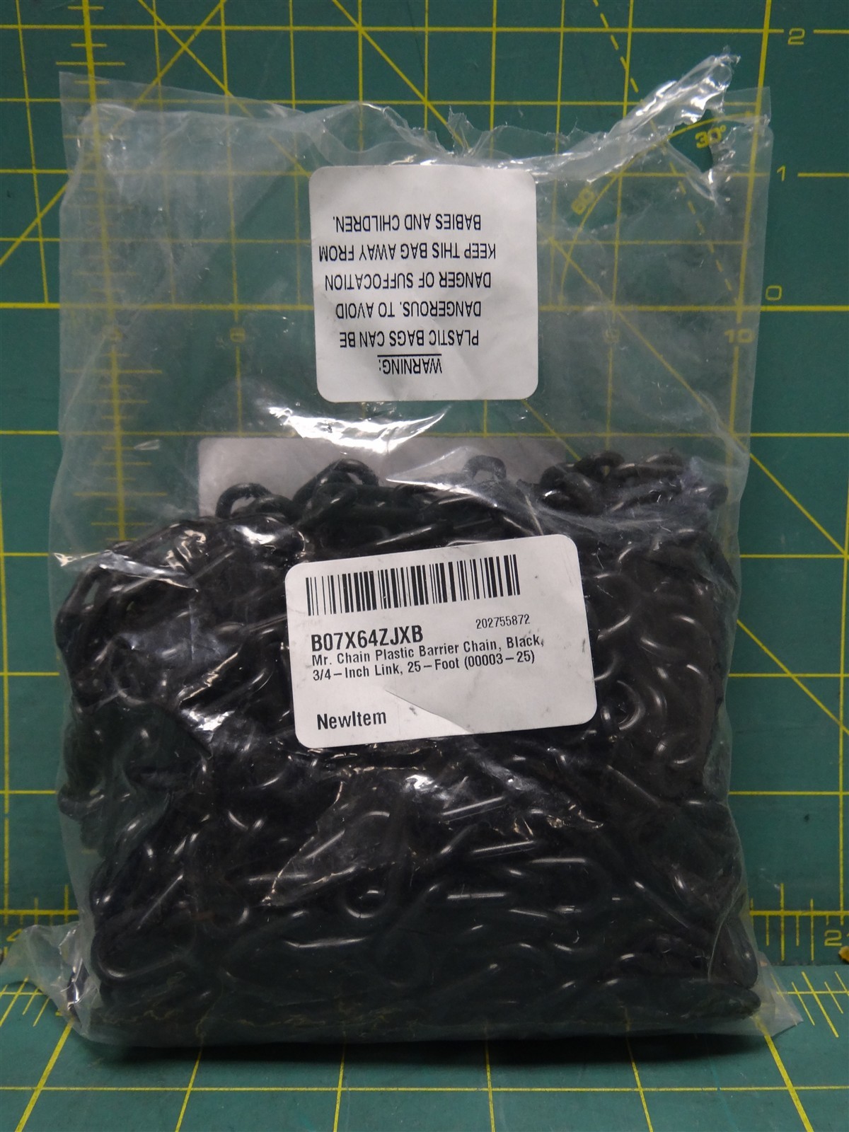 Mr. Chain B07X64ZJXB Plastic Barrier Chain 3/4" Chain Link 25' Overall Length