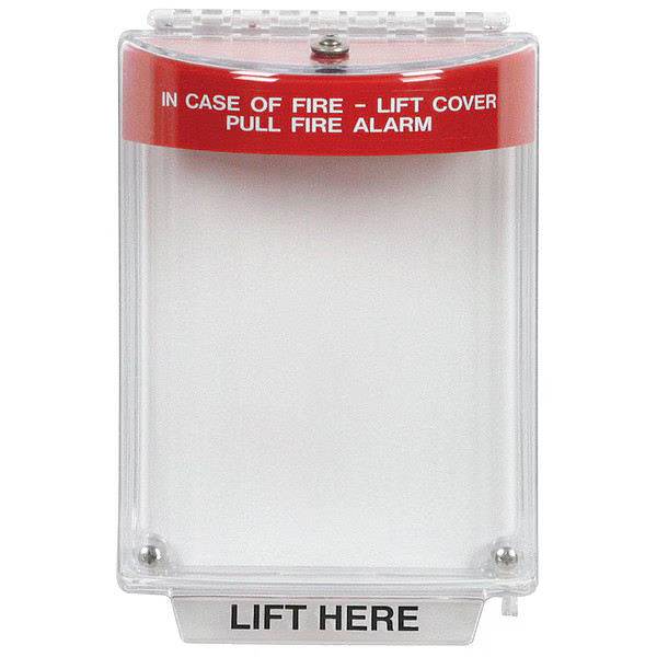 Pull Station Guard, Polycarbonate, Flush Mount, 5 1/2 in Width, 2 5/8 in Depth,