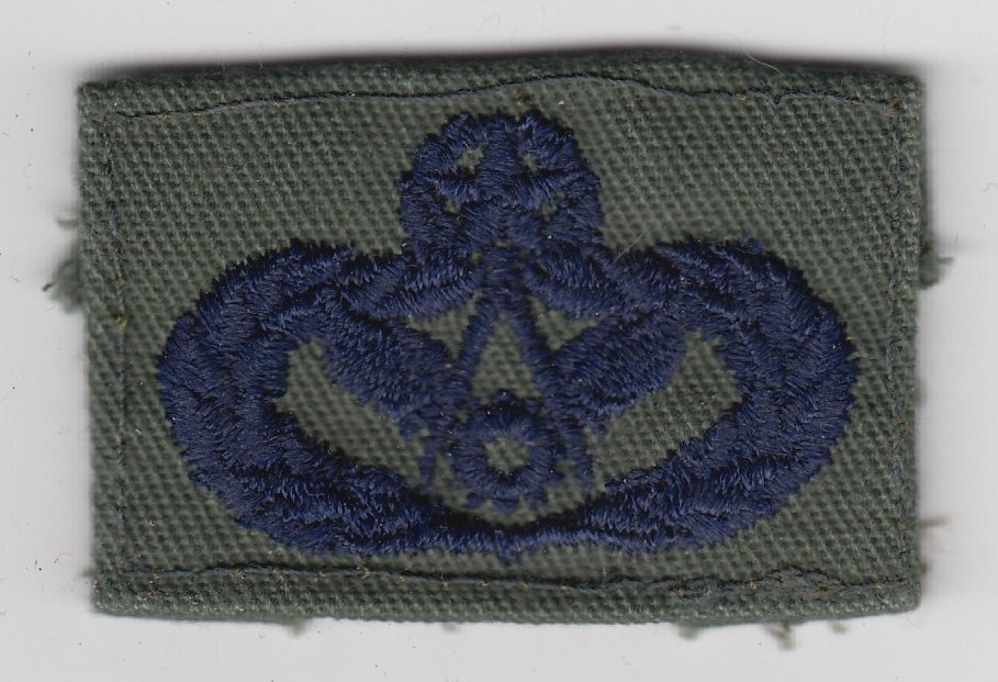 US Air Force Master Civil Engineer Badge Cloth Patch Insignia OD Subdued USAF