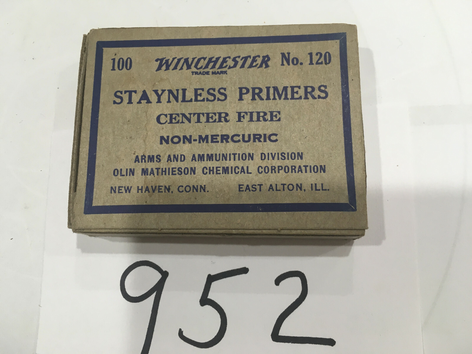 Winchester Staynless Primers empty box.