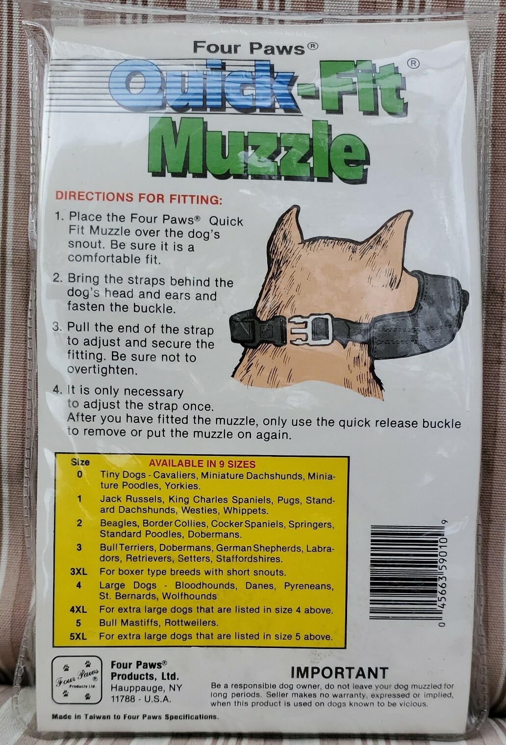 Four Paws Quick Fit Dog Muzzle, Black 1