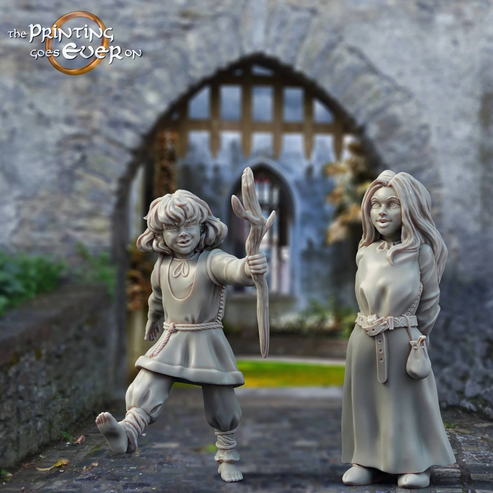 Children (Set of 2) - 28-32mm Citizens of - Resin Tabletop Miniatures