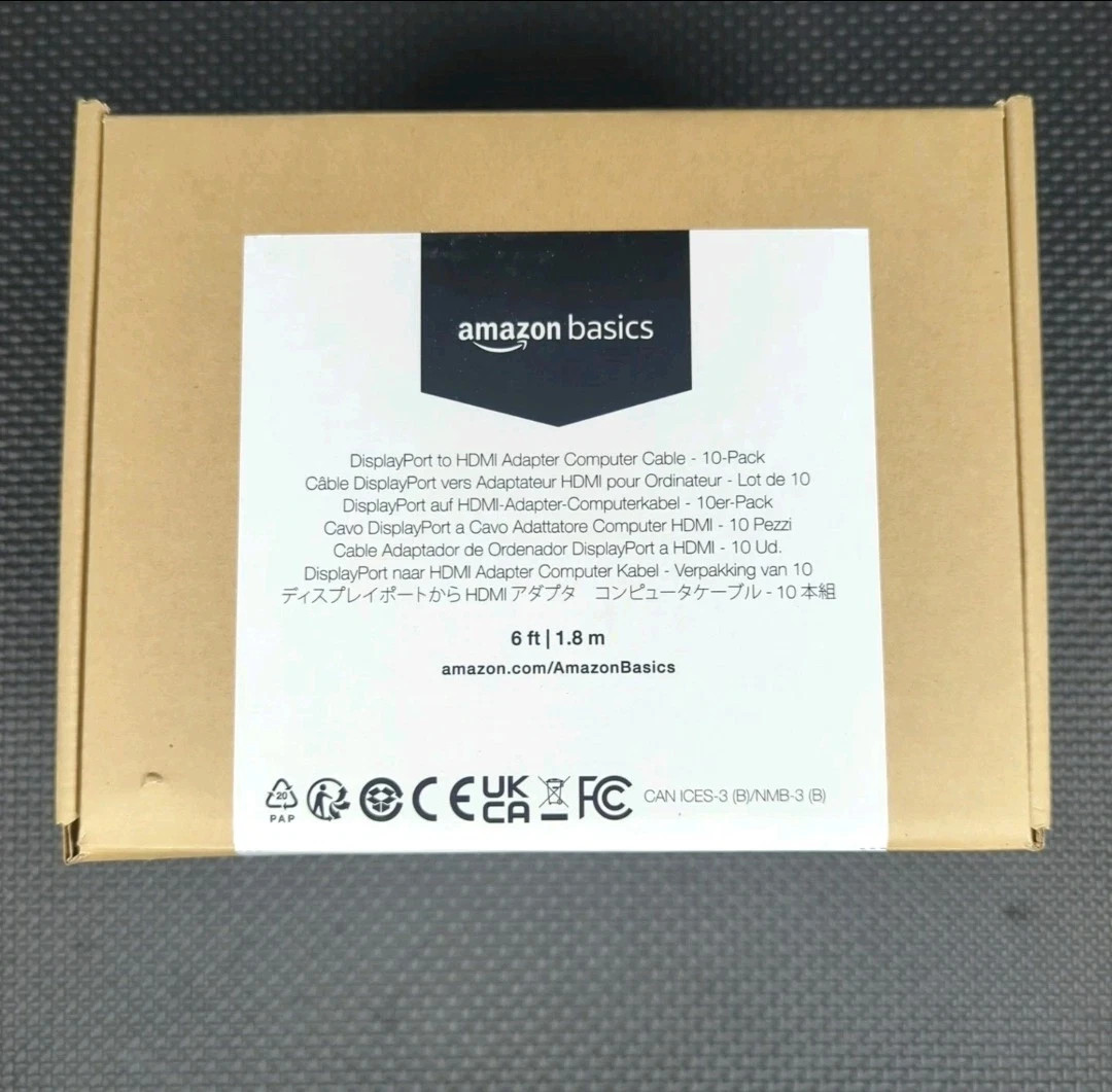 NEW 100 Pack 6ft (1.8M) 4K Amazon Basics DisplayPort to HDMI Cable Black BULK