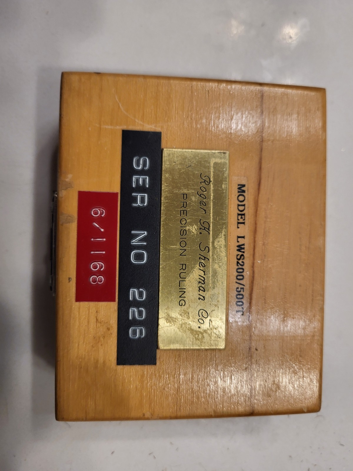 Roger K. Sherman Precision Line Width Standard LWS200/500T w/Cal Certificate