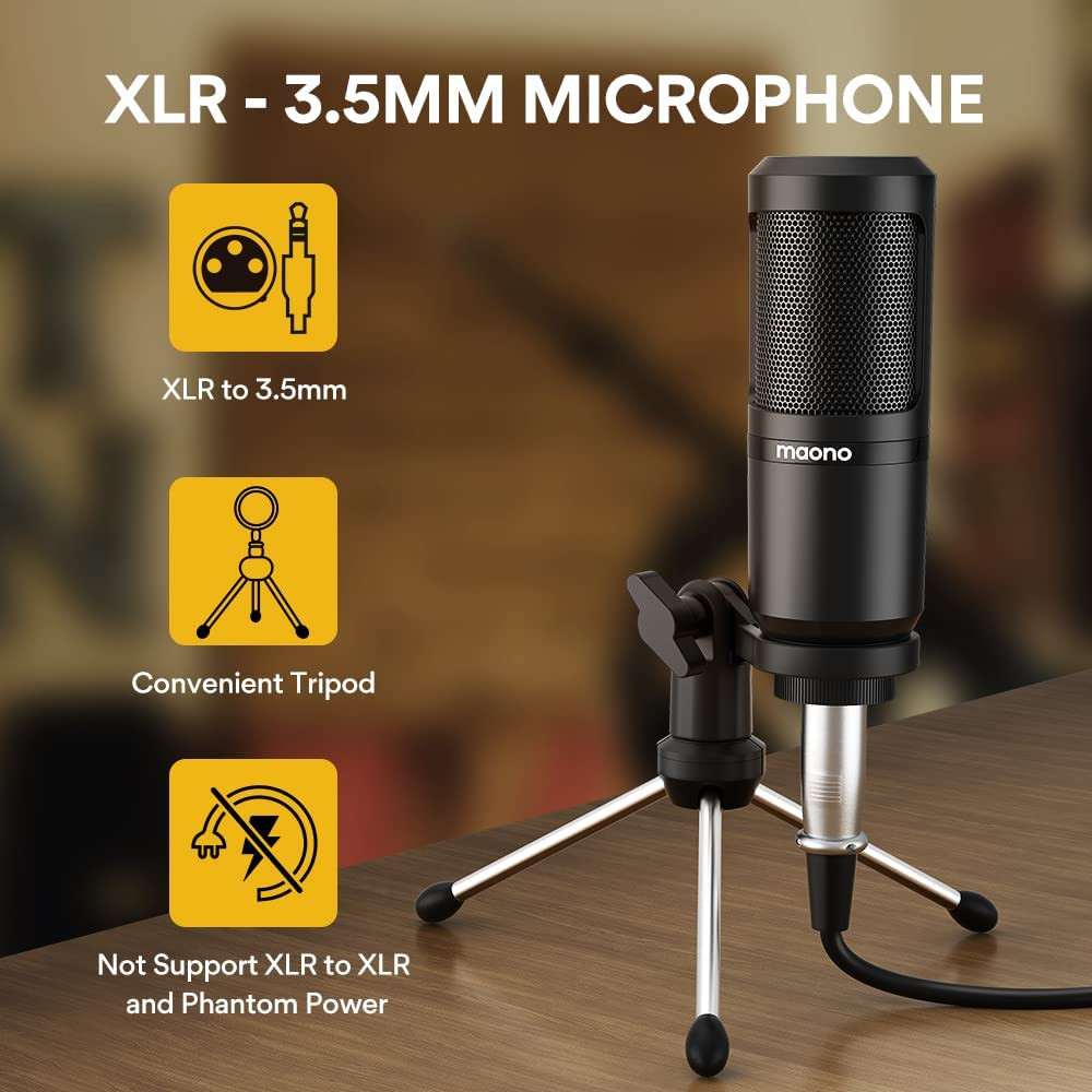 Podcast Equipment Bundle Kit Microphone Audio Sound Interface Recording Studio