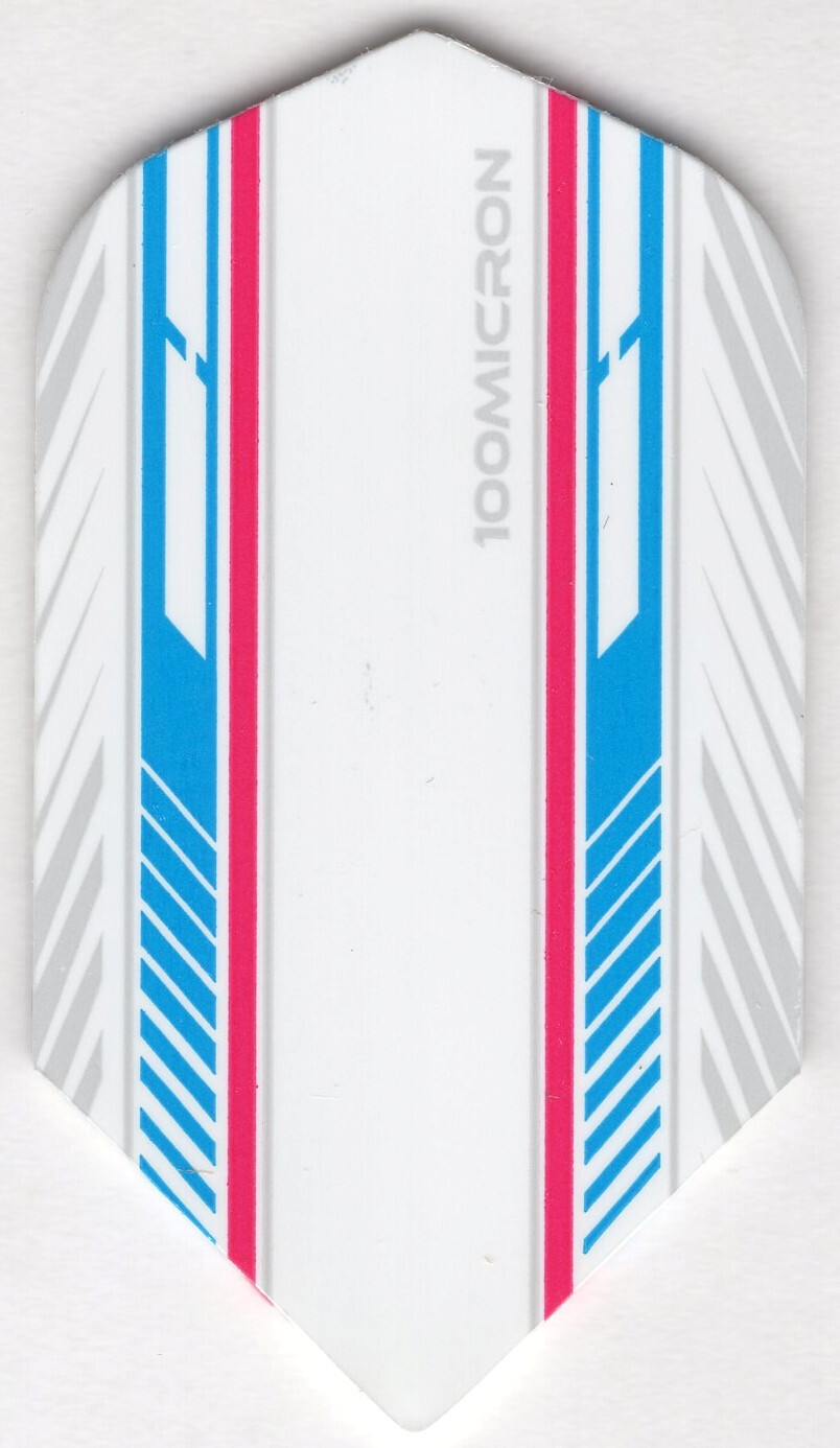 MACH 5 - BLUE, WHITE & RED Slim Dart Flights: 3 per set