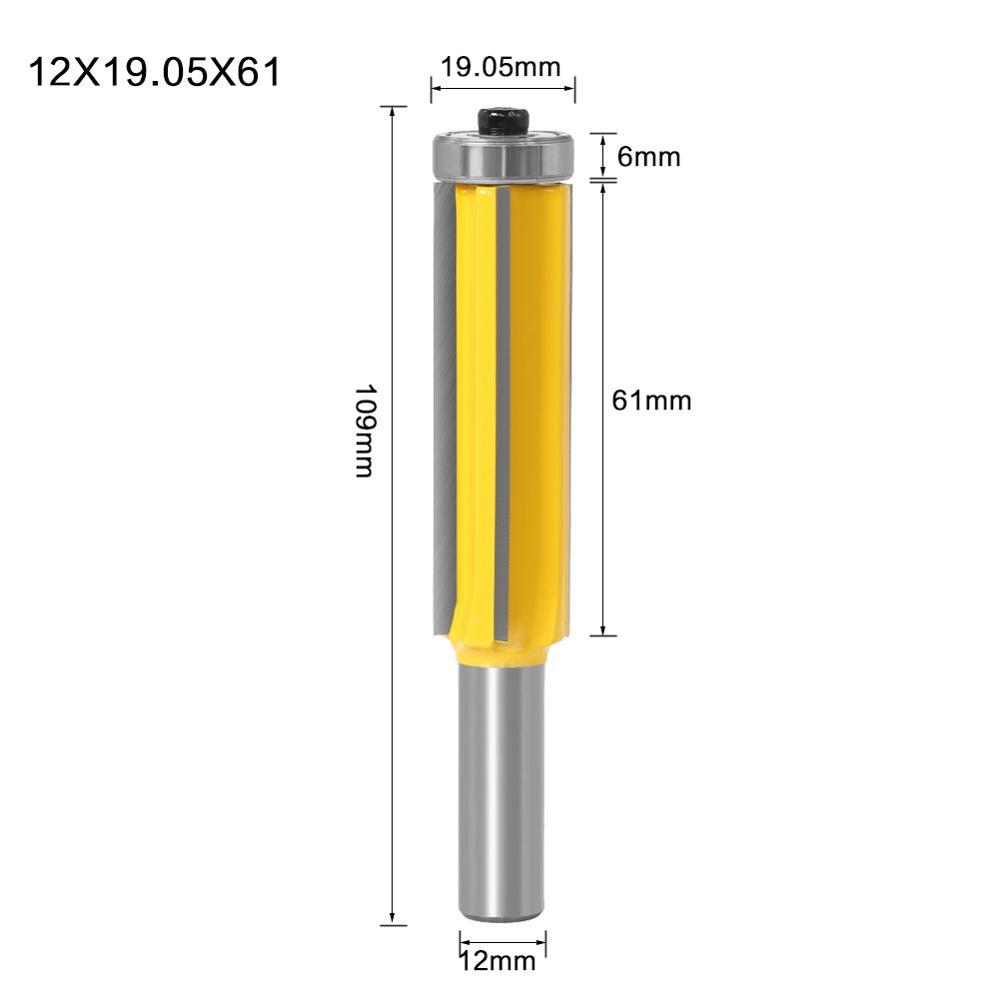 2pcs 12mm Flush Trim bit Z4 Pattern Router Bit Top & Bottom Bearing Bits Milling