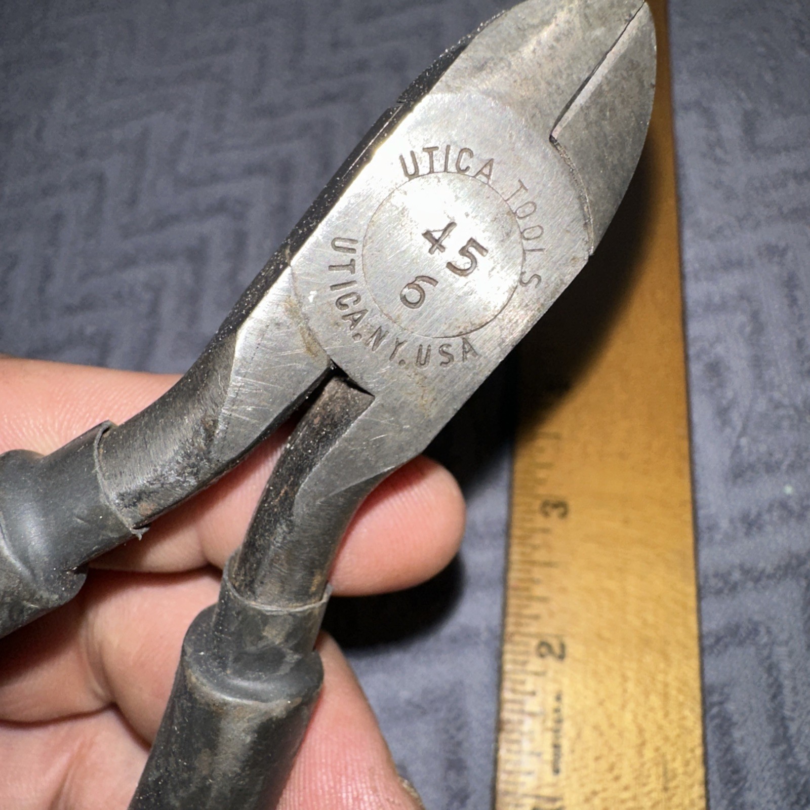 Vintage Utica Tools Wire Cutter Diagonal Hand Tool #455