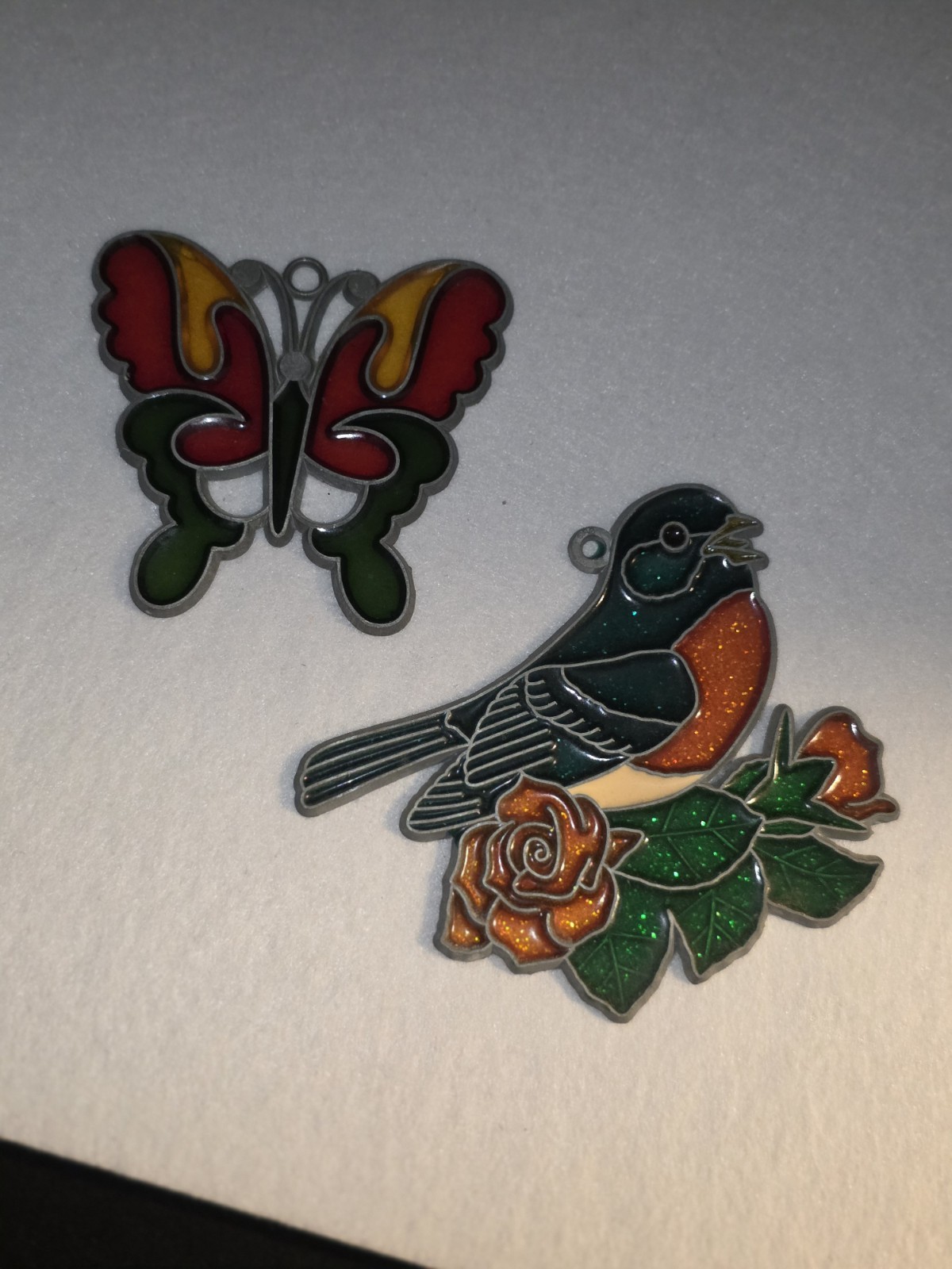 Vintage 70's Set Of 2 Suncatchers