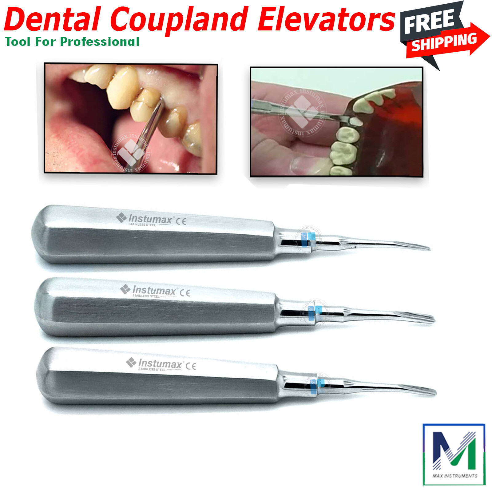 Coupland Elevators Dental Extraction Set Of 3 Surgical Root Extracting Loosen CE