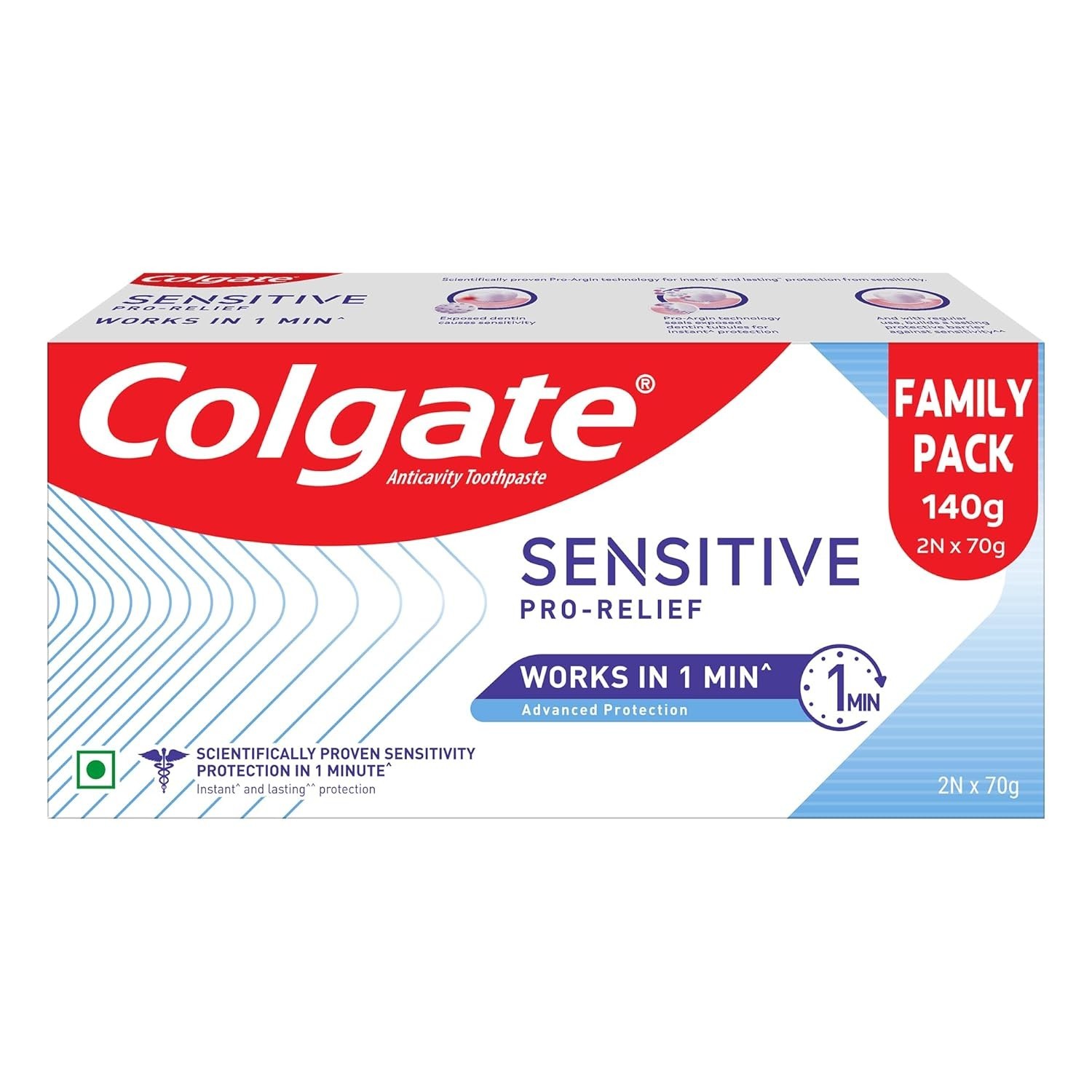 Colgate Sensitive Plus Toothpaste, With Pro  Formula for Sensitivity Relief 140g