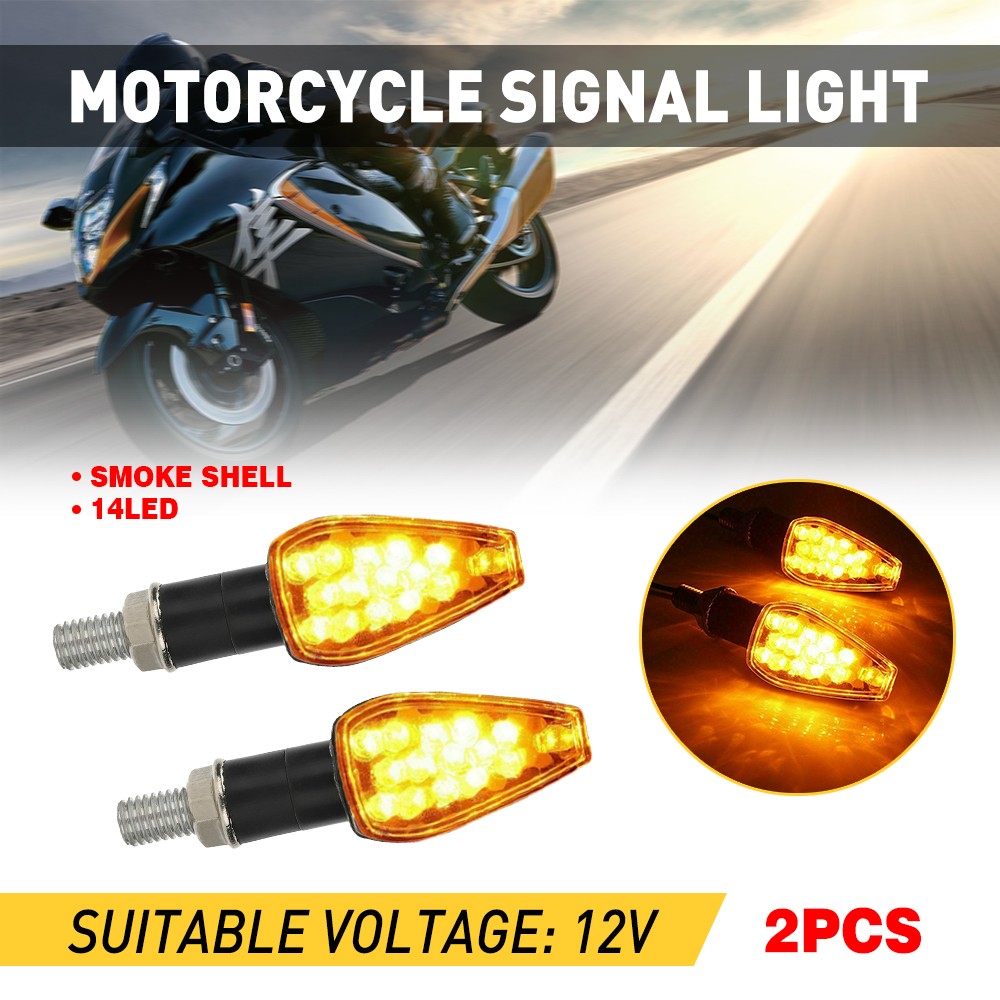 2x LED Motorcycle Turn Signals Light Yellow Indicator Tail Lights Amber Yellow S