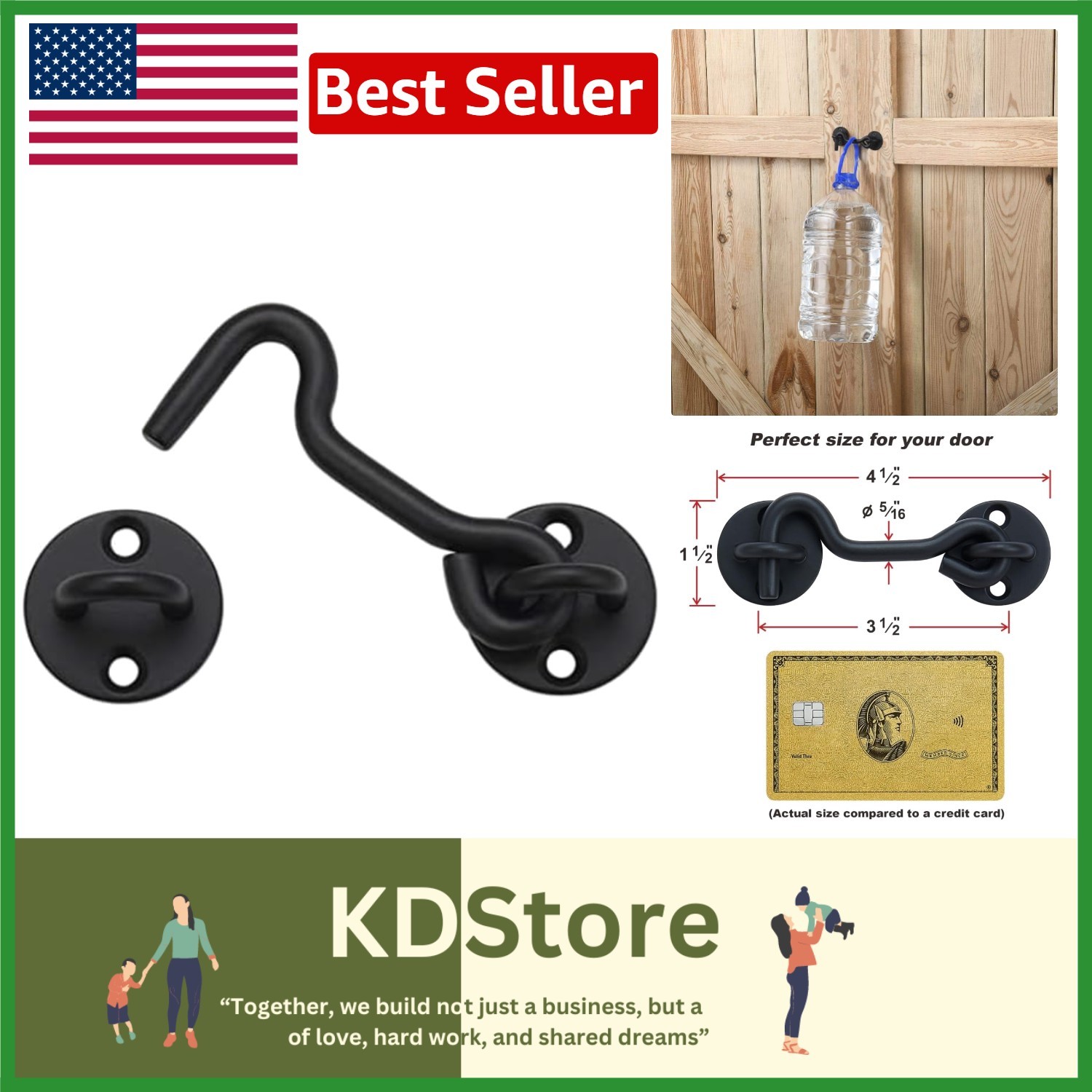 Heavy-Duty 4” Metal Privacy Latch for Barn Doors - Quick Lock Feature