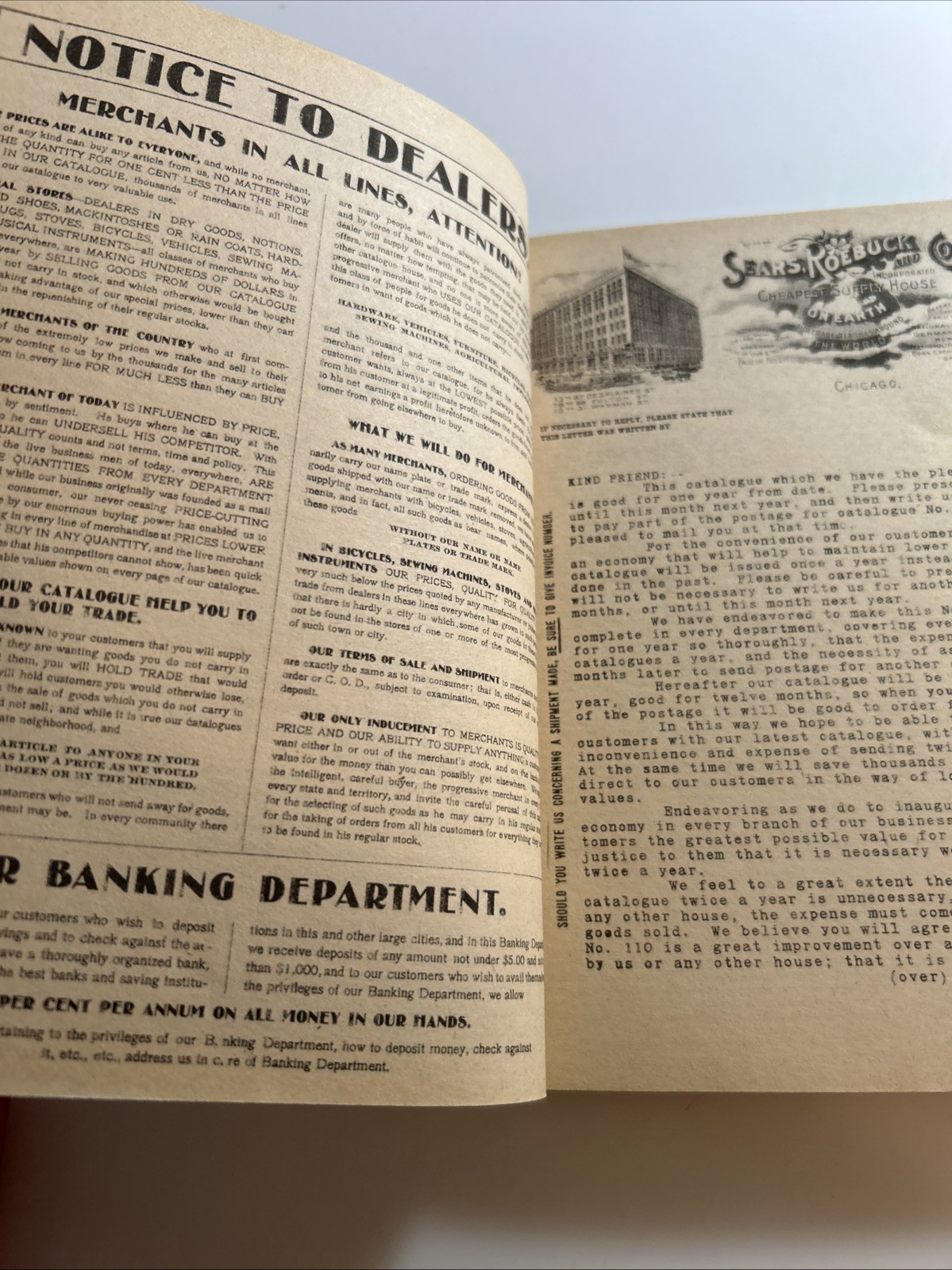 Vintage Sears Roebuck and Co. Fall 1900 Consumers Guide Catalog 1970 2903
