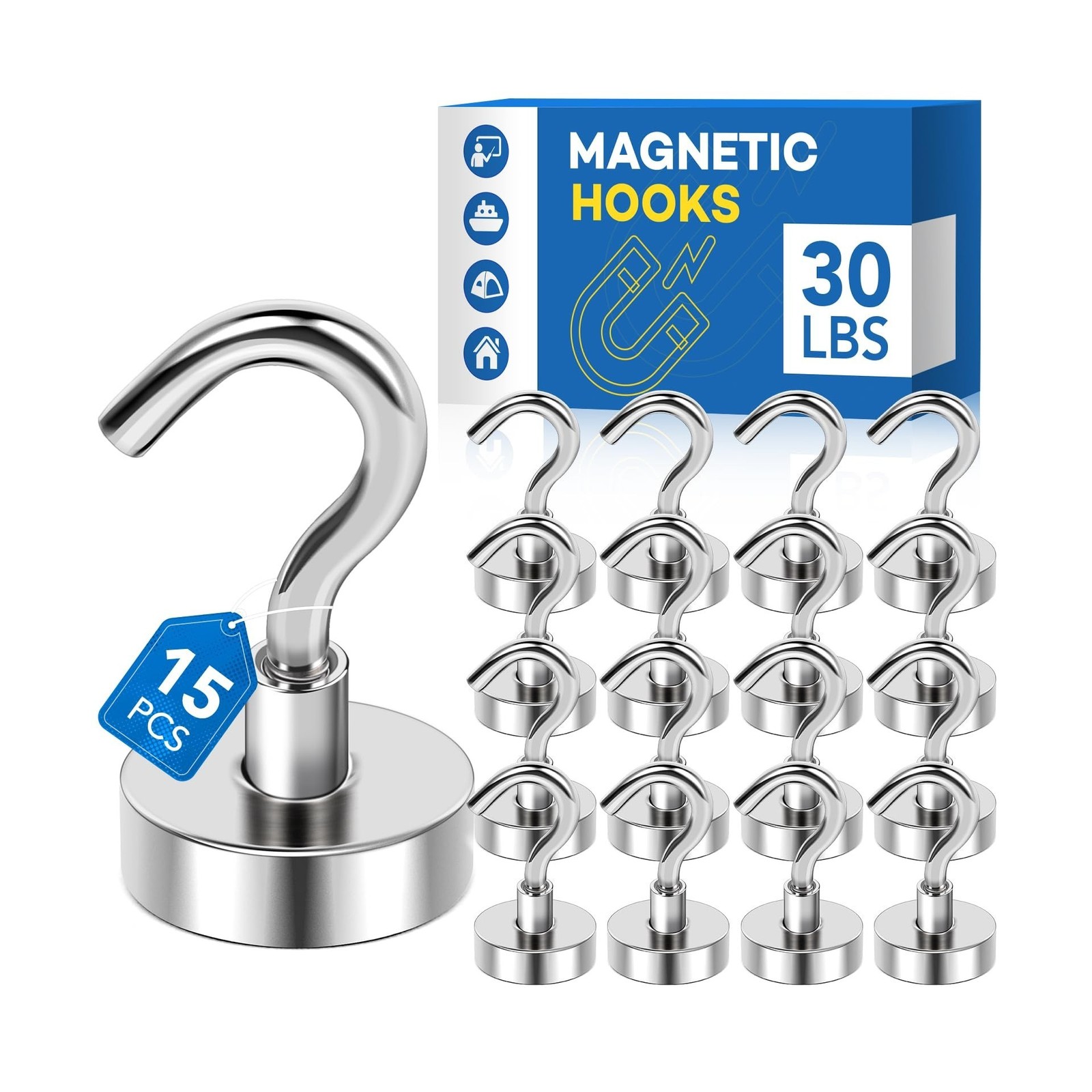 LOVIMAG Magnetic Hooks for Hanging, 30lbs Magnet Hooks for Cruise Ship Essent...