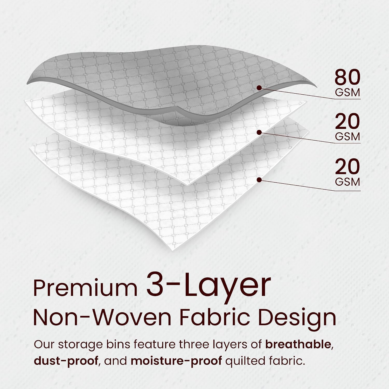 60L Foldable Storage Containers for Blankets & Clothes (3 Pack) | Sturdy Under B