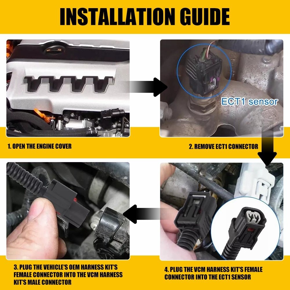For Honda 2007 Odyssey Engine 6V Complete VCM Harness Plug & Protective Box Set