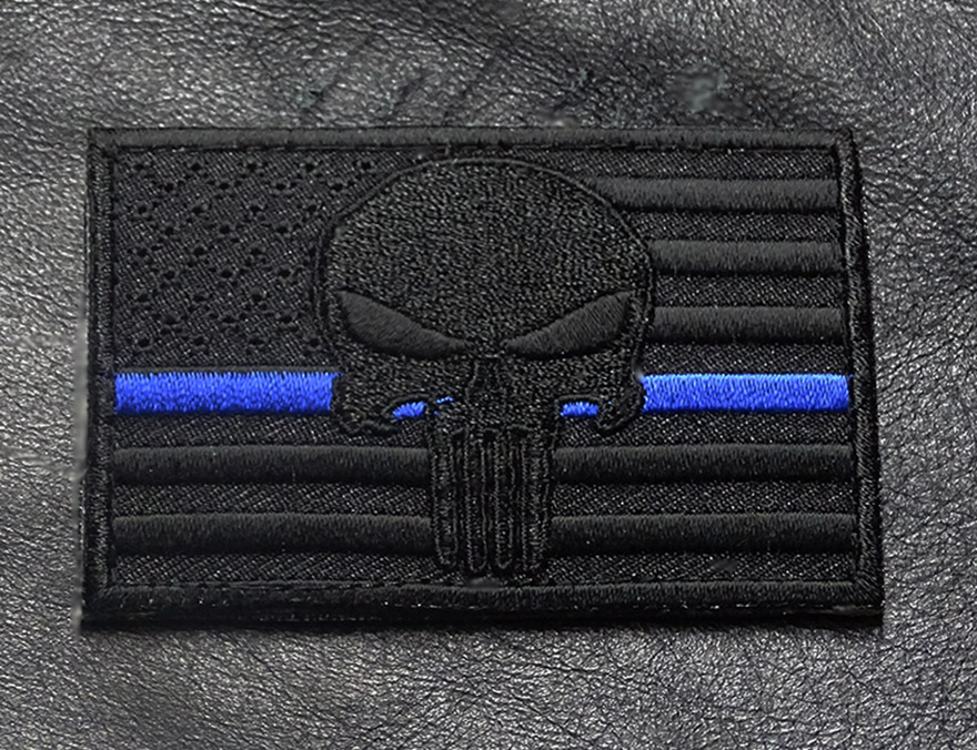 SWAT POLICE LAW ENFORCEMENT THIN BLUE LINE USA FLAG HOOK PATCH