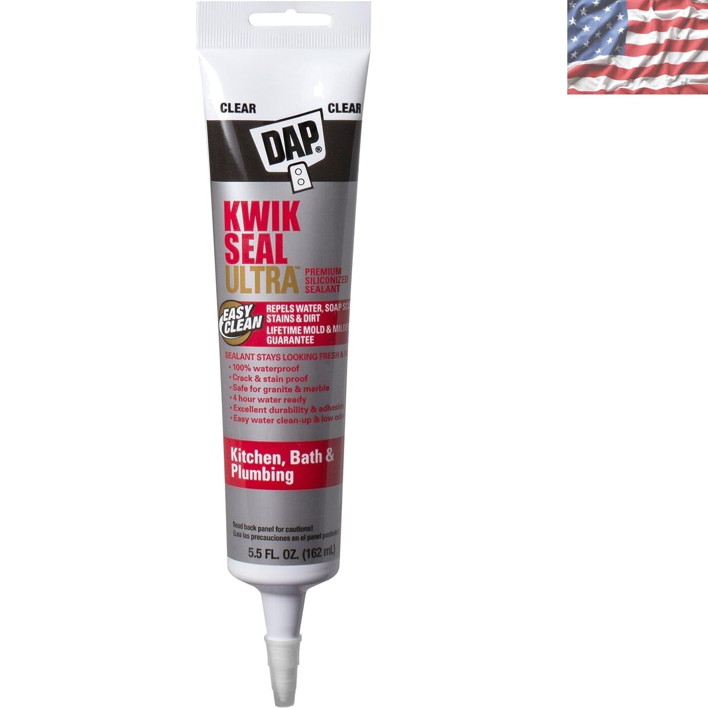 Kwik Seal Ultra Compact Sealant - 5.5 oz Clear, Easy Application for Fixtures