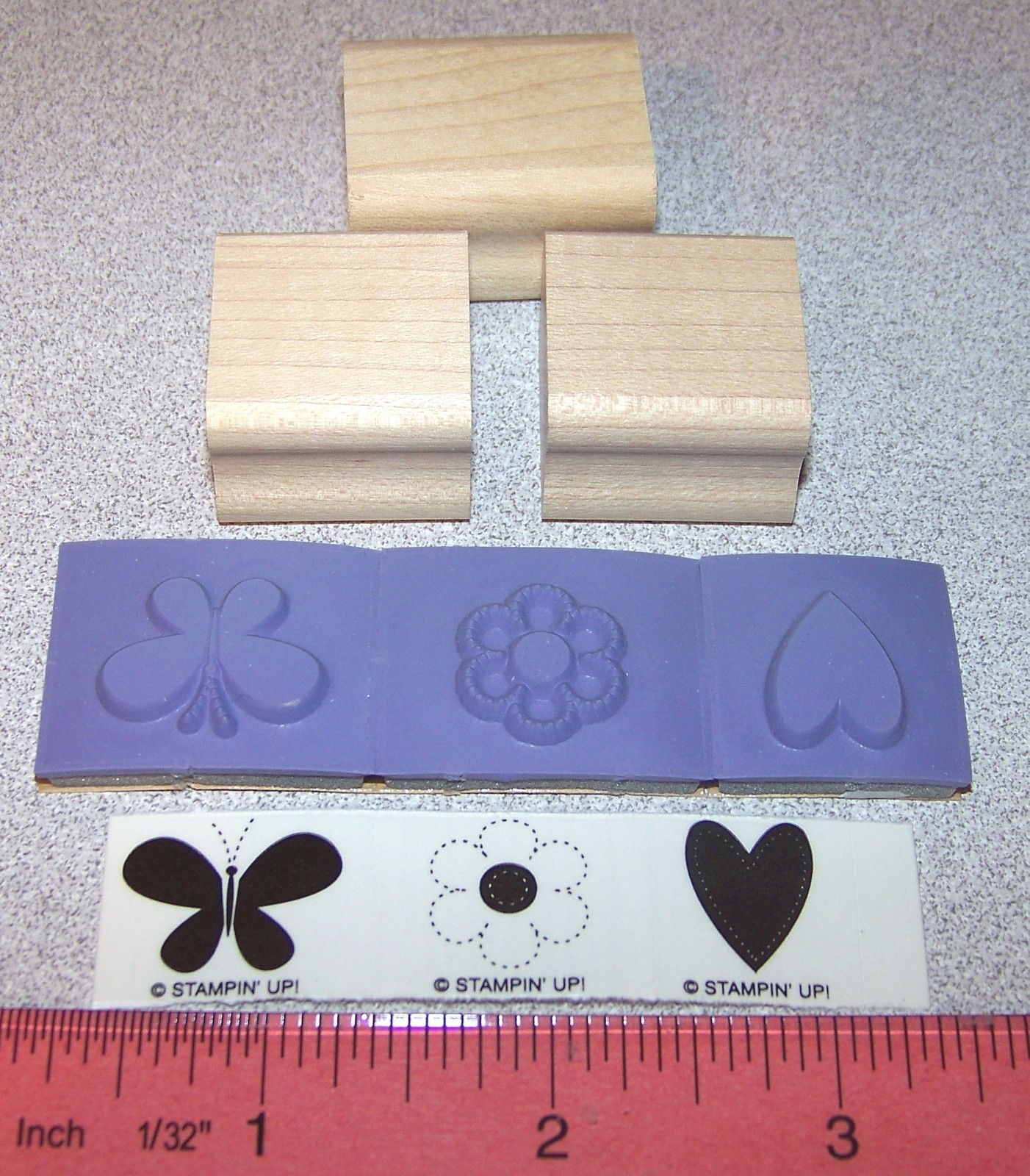Butterfly Flower Heart Rubber Stamps Tag Size Stampin Up Cause for Celebration