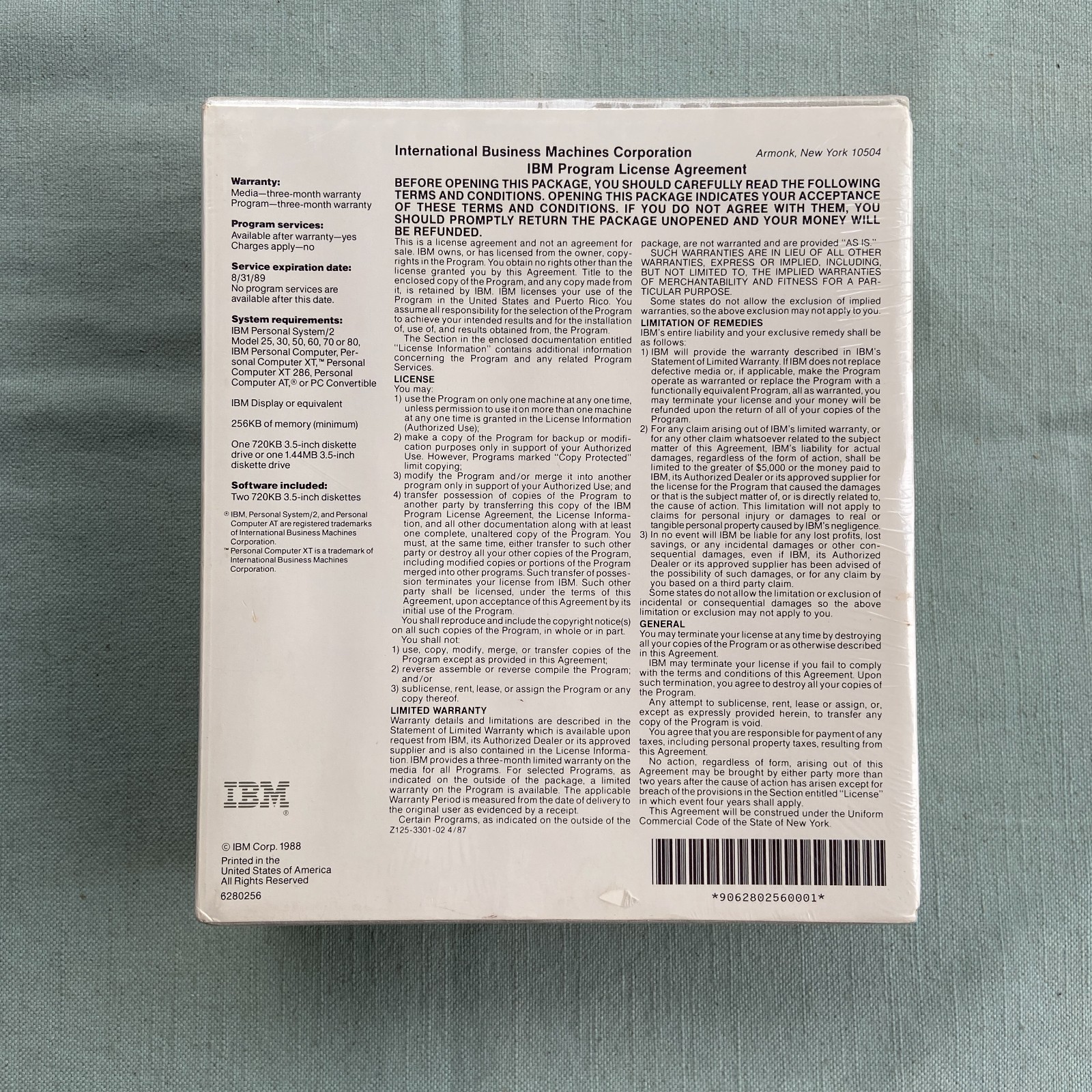 IBM Disk Operating System DOS Version 4.00 3.5" Diskettes NEW SEALED PS/2 PC