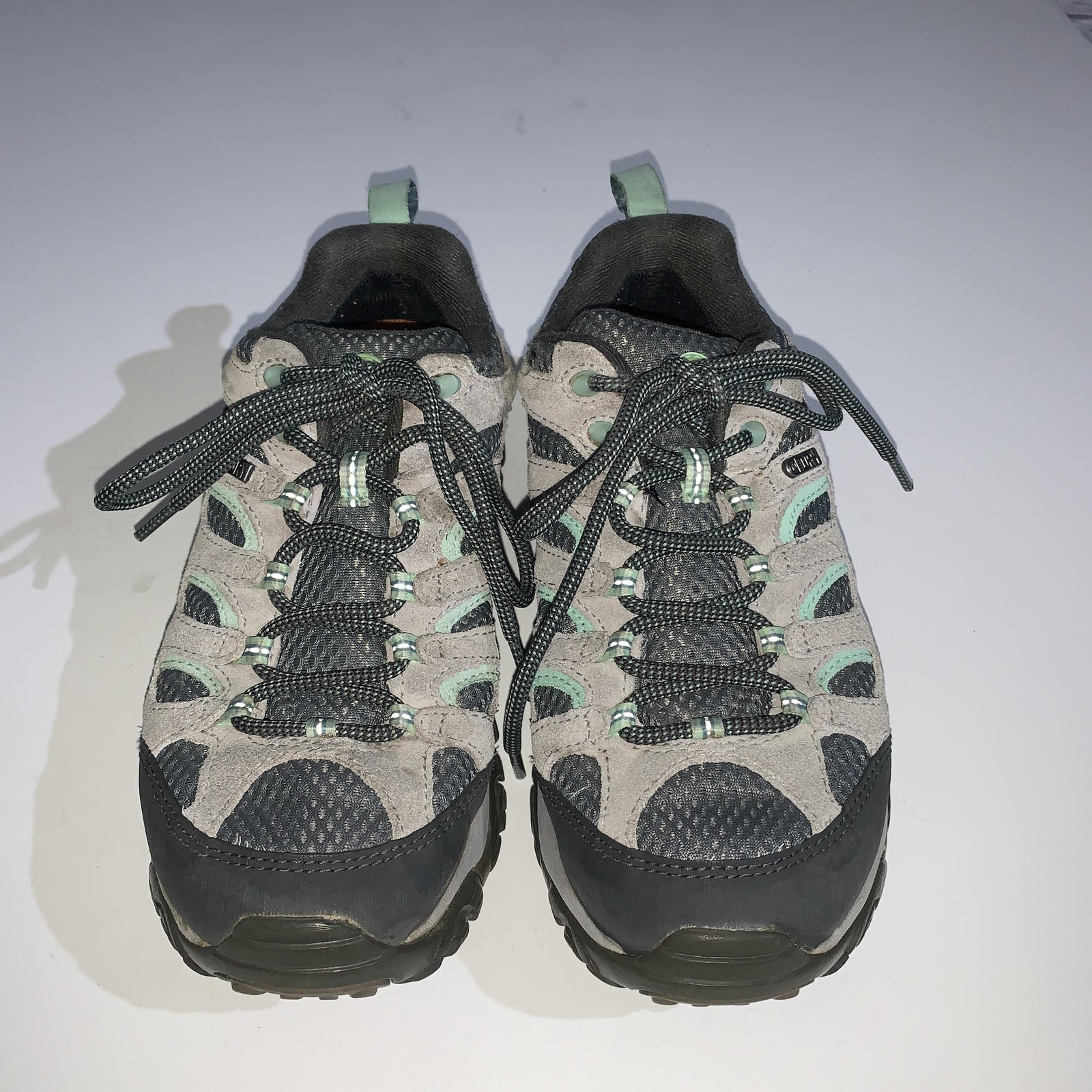 Merrell Shoes Womens Size 7.5 Gray Suede Mesh Hiking Trail Sneakers Outdoor