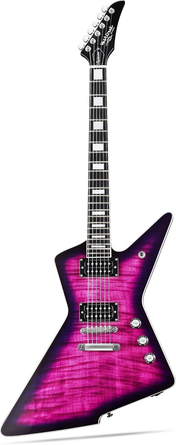 WestCreek Revenge Solid Body Electric Heavy Metal Guitar, Right Handed, Purpl...