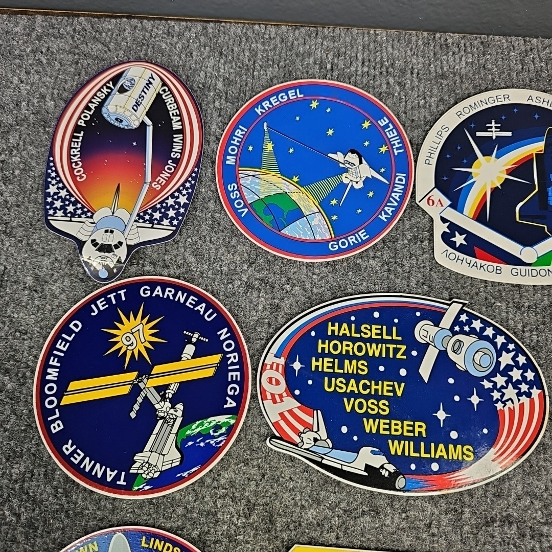 Lot of NASA Mission Stickers Space Shuttle Patch Program Logos Challenger Lab