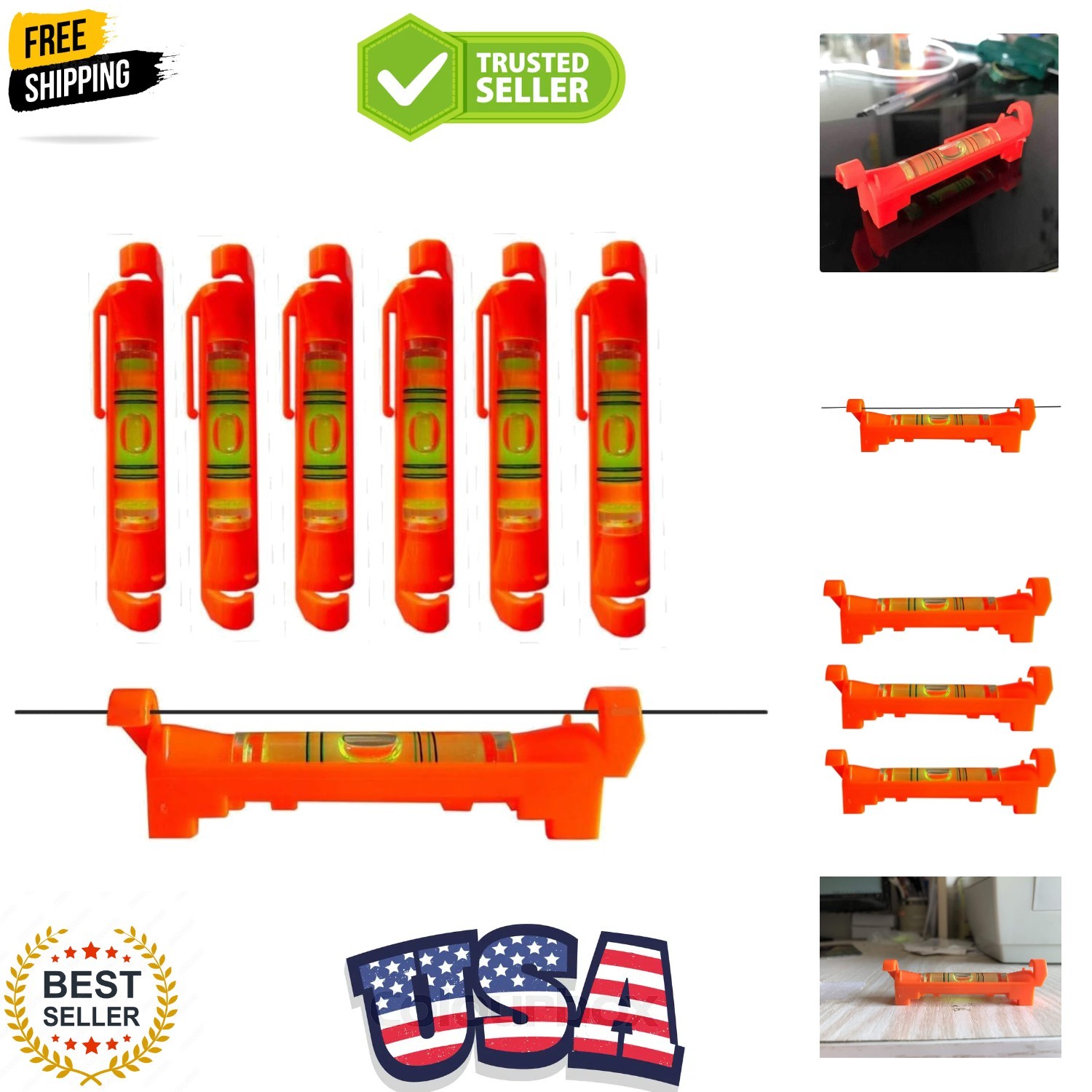 7 pcs Hanging Bubble Line Level for Building Trades, Engineering, Surveying, ...