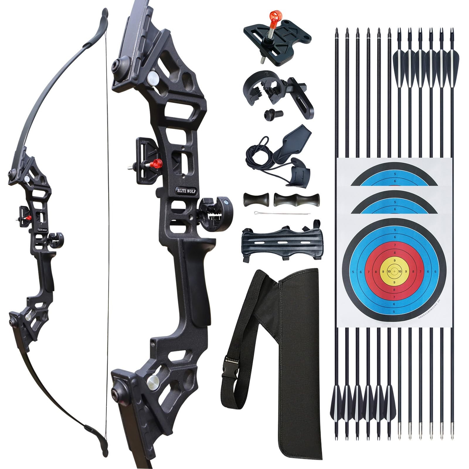 Is-Tongtu Archery Recurve Bow And Arrow Set For Adults Archery Hunting Long Bow
