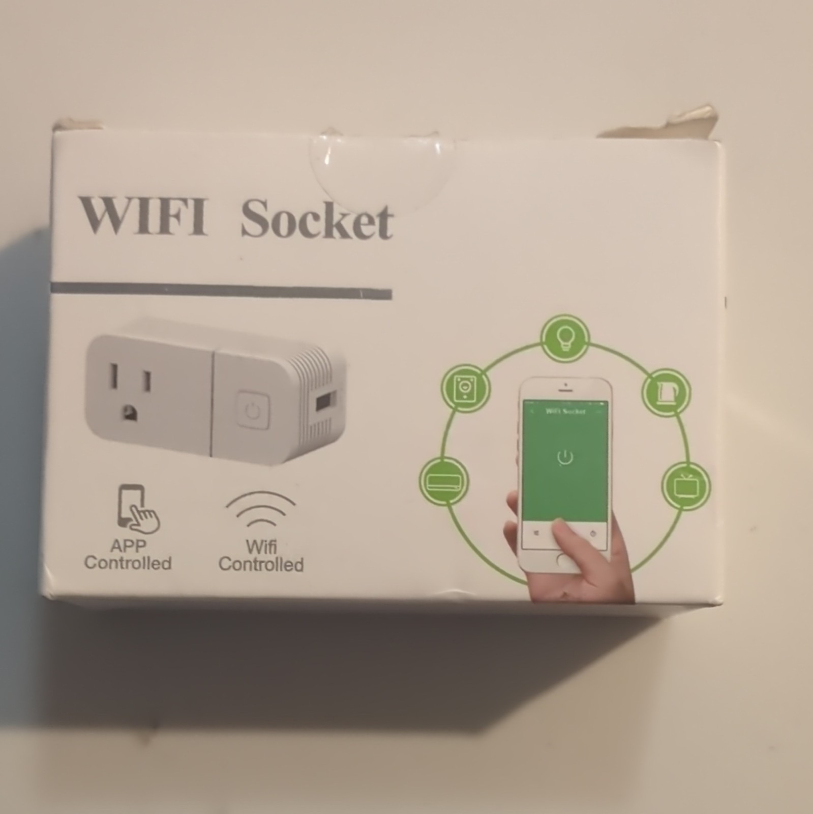 Wi-Fi Smart Plug App-Controlled Wireless Remote Control Type B Indoor White