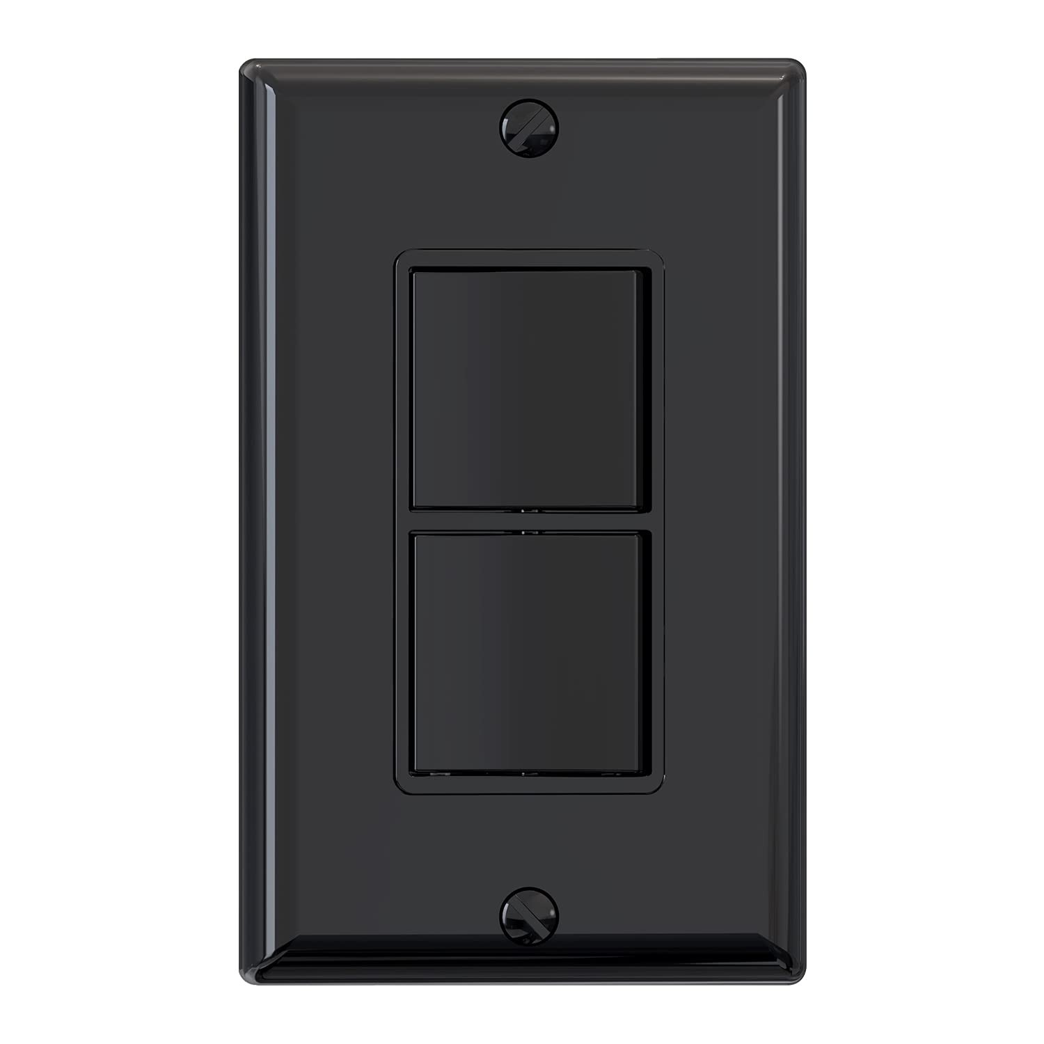 Decorator Double Rocker Light Switch Two Single Pole Electrical Paddle Black