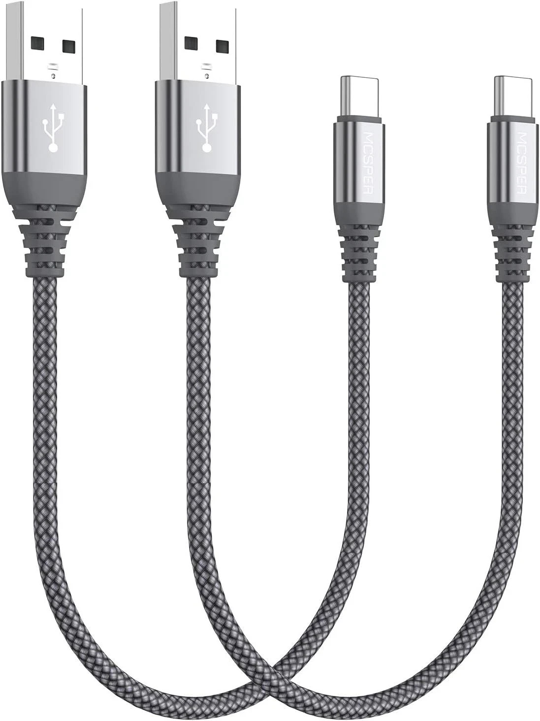Short USB Type C Cable (2-Pack 0.5ft), USB A to USB C 3.1A Fast Charging Charger