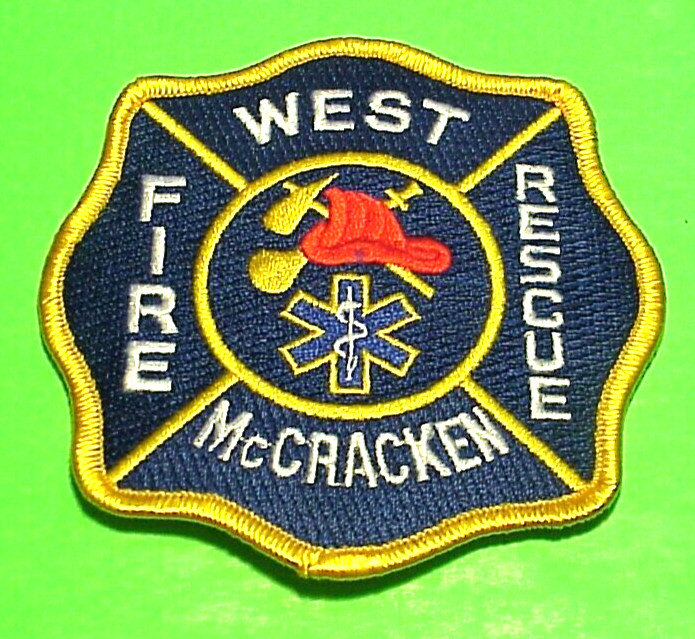 WEST McCRACKEN  KENTUCKY  KY  4 1/8"  FIRE DEPT  PATCH  FREE SHIPPING!!!