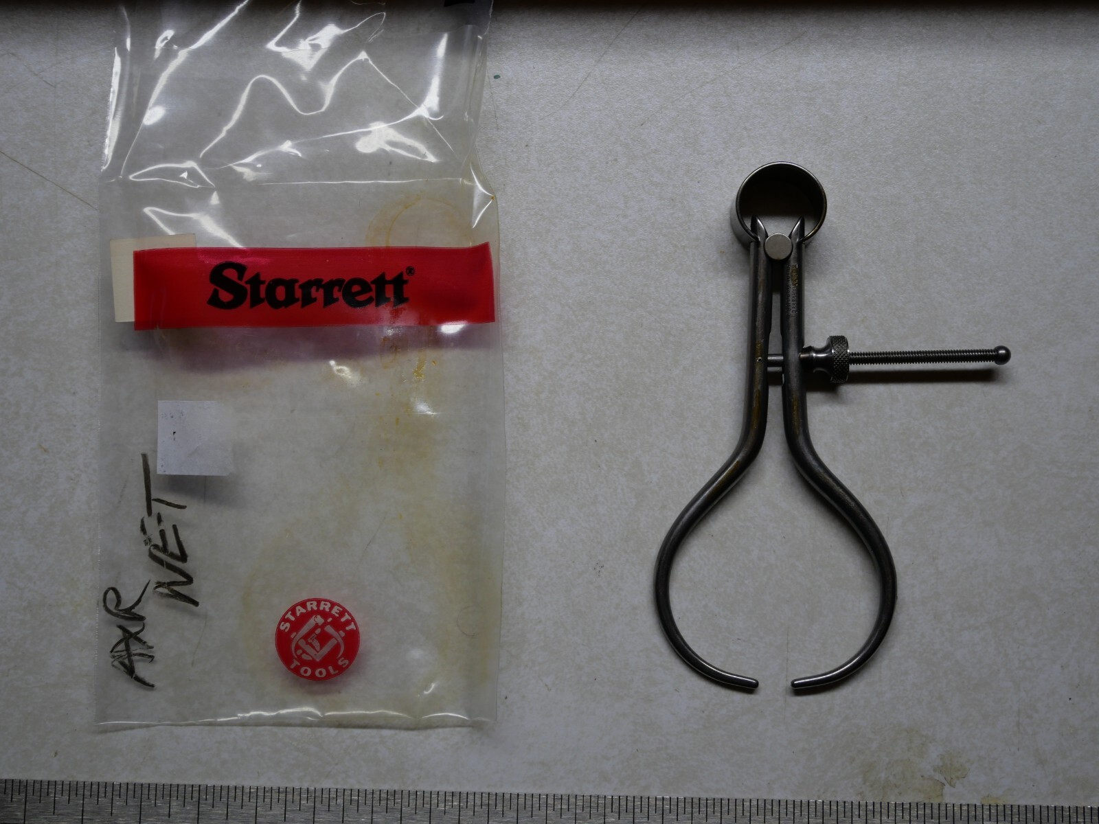 Starrett No. 275-4, 4" Spring Type Outside Caliper w/Round Leg & Solid Nut USA