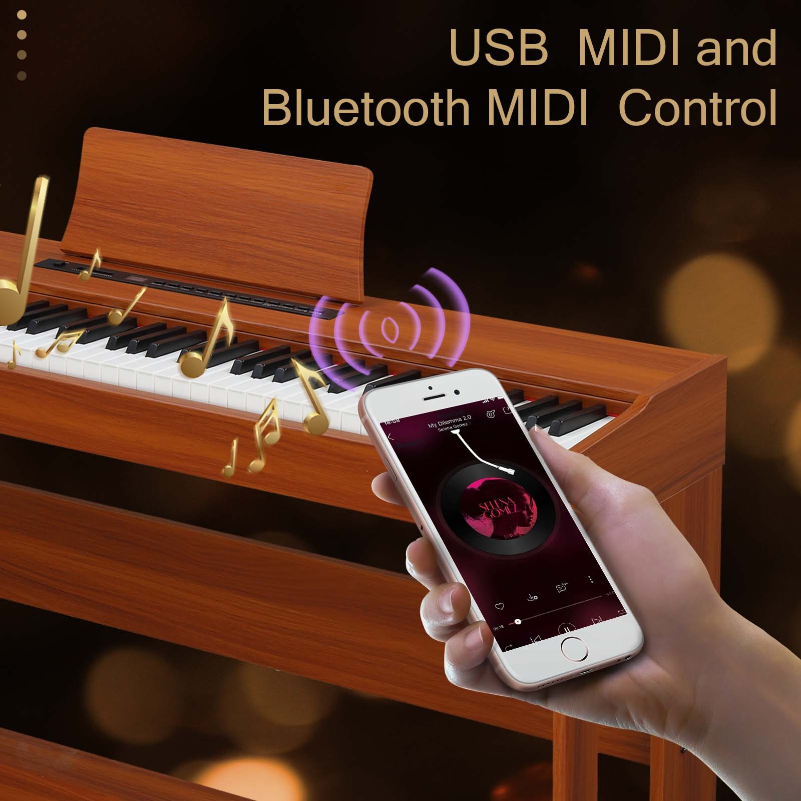 Glarry 88 Key Digital Home Piano for Beginner,Full Size Keyboard Bluetooth