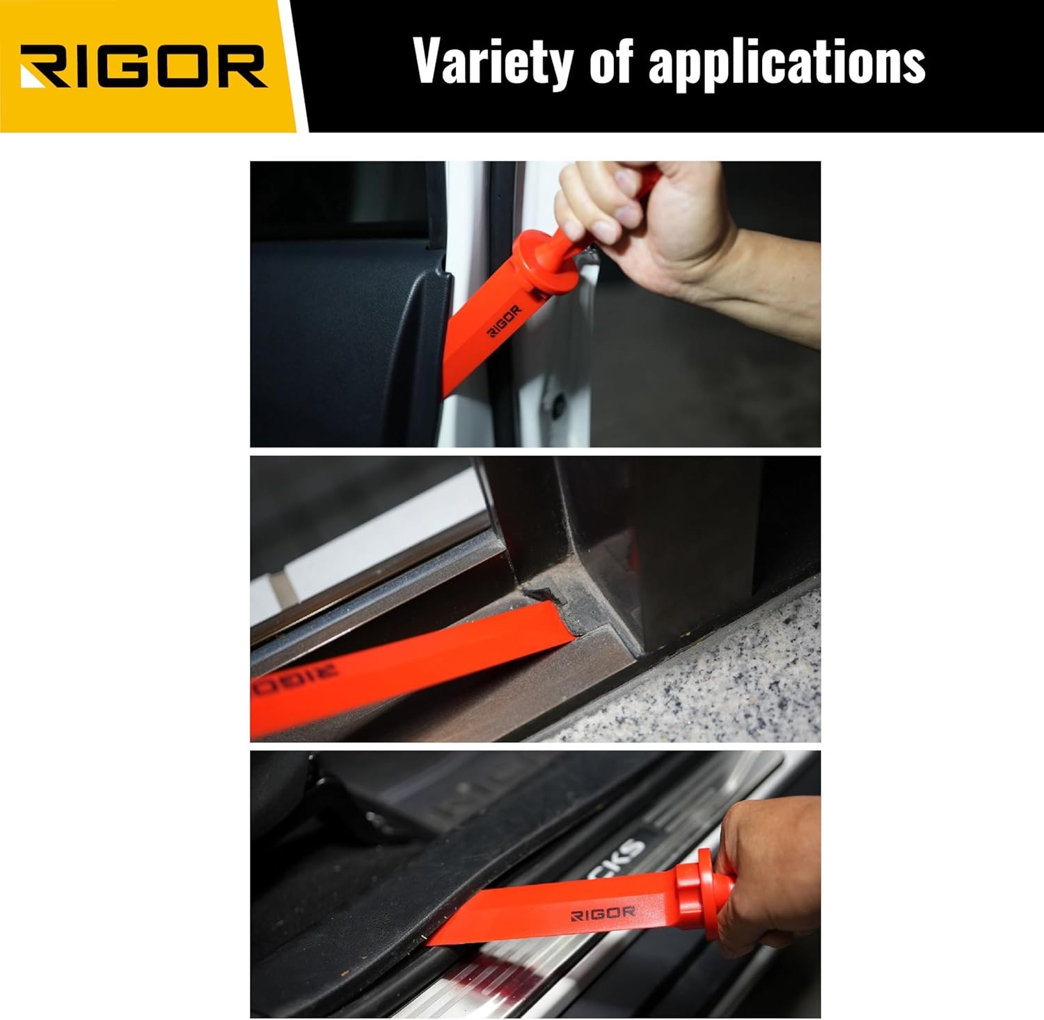 RIGOR 56006 Non-Marring Plastic Scraper Chisel Set, 4-Piece | Four Blade Widths