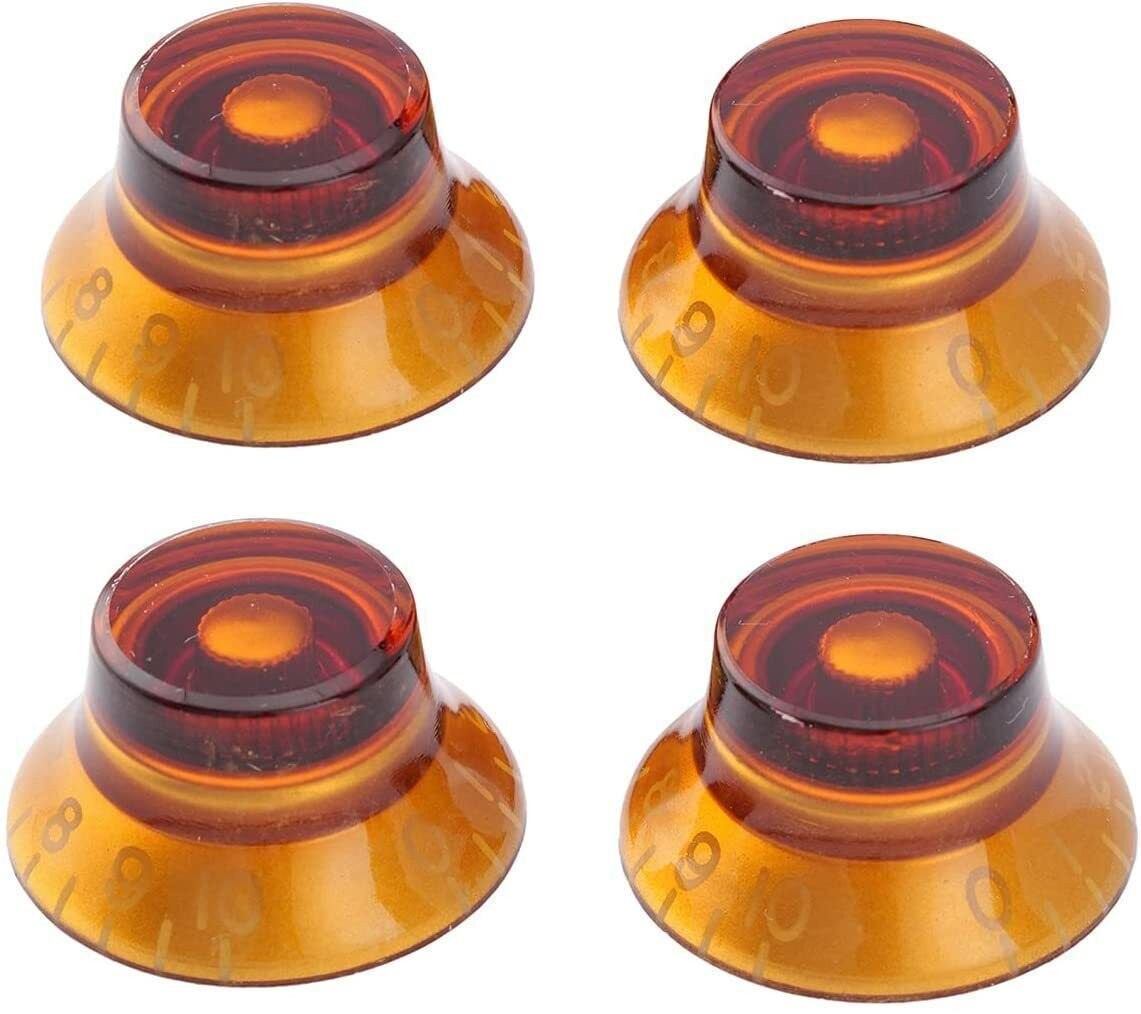 Amber TopHat / Bell Knobs (Metric size) set of 4