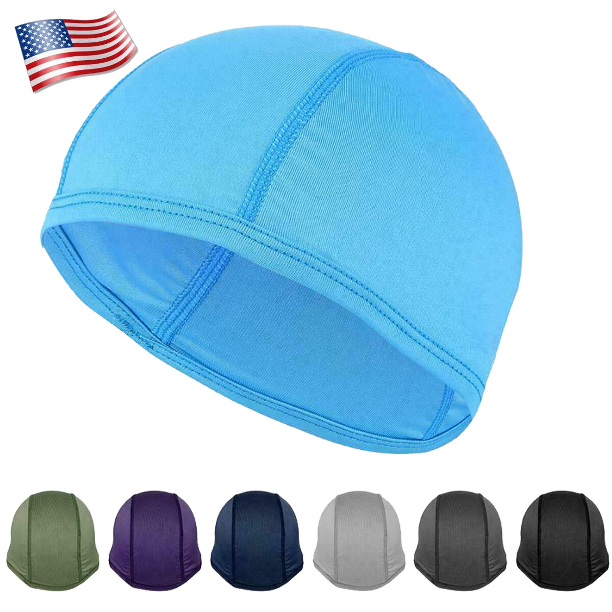 Thin Cooling Bald Dome Skull Cap Moisture Sweat Wicking Helmet Liner Beanie Hat