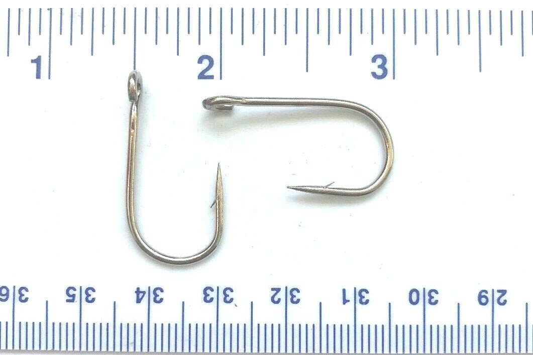 100  6X strength GT 9171 Nickel Plated Open Eye Siwash Fishing Hooks size 2