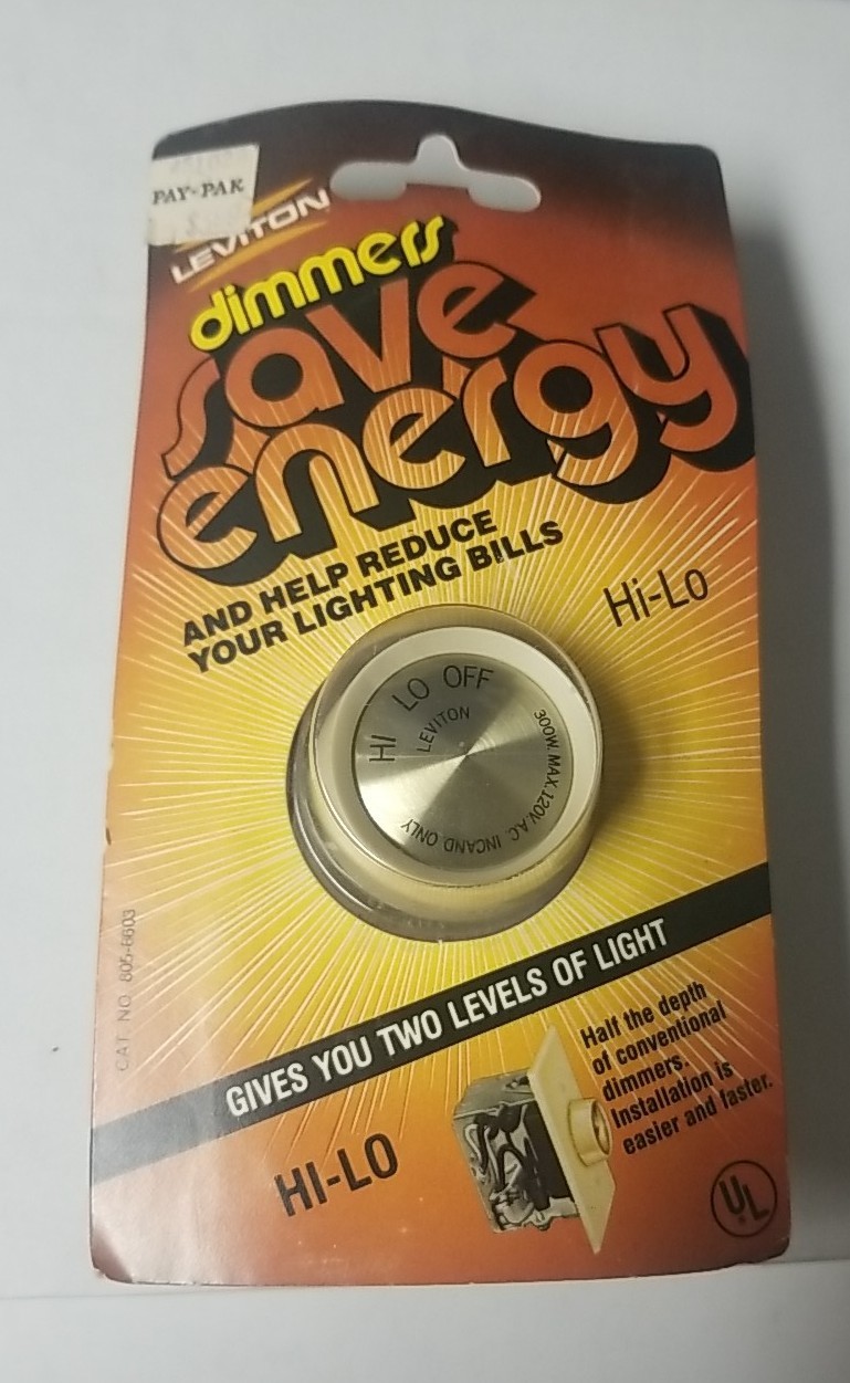 NOS Leviton 805-6603 Ivory Rotary Dimmer Hi-all 300W 120V  SWITCH Incandescent