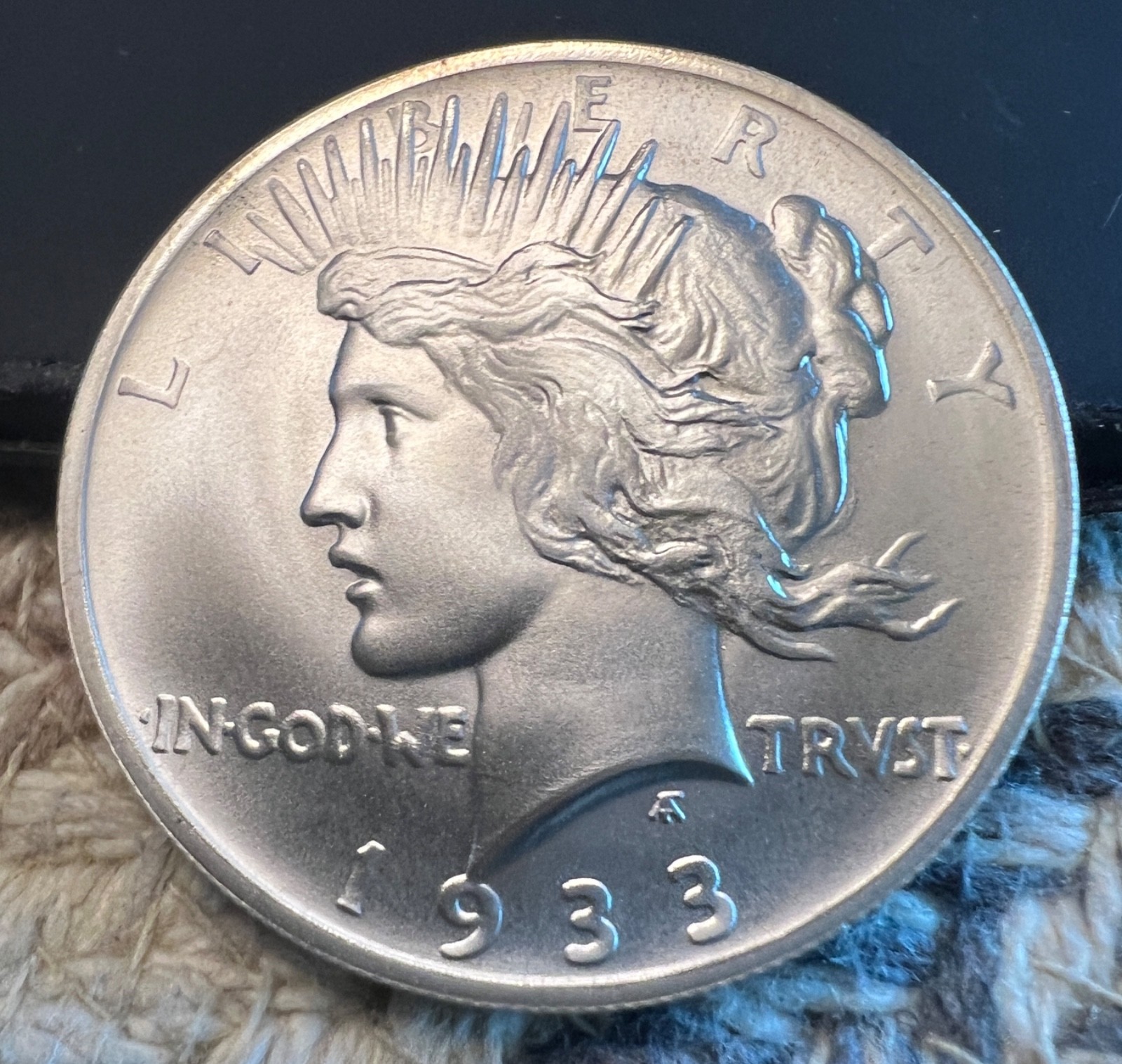 1933-S Peace Dollar Hi-Relief High Grade Overstrike Daniel Carr /1