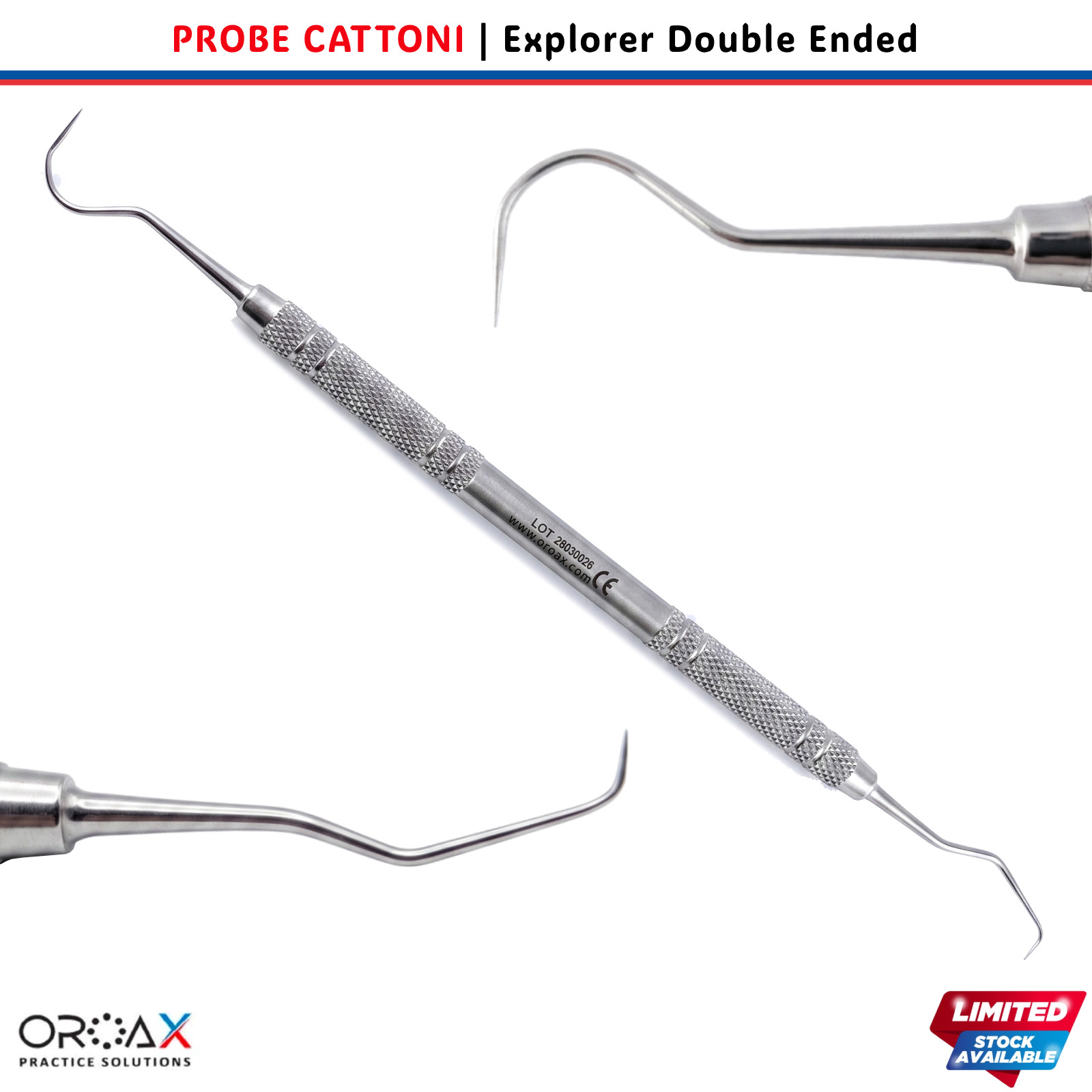 OROAX Cattoni Probe Set 2Pcs Dental Endodontic Diagnostic Explorers Scaler