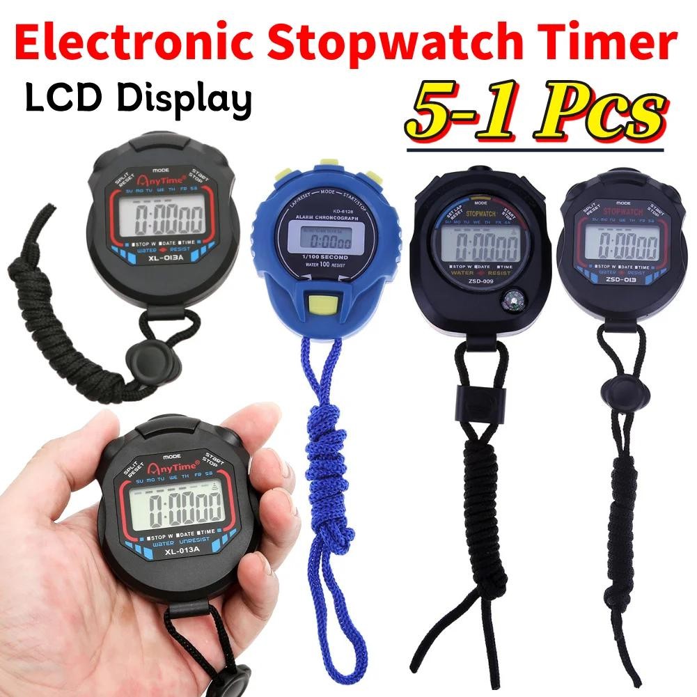 Multi-function Electronic Stopwatch Handheld Chronometer Waterproof Pocket Stopw