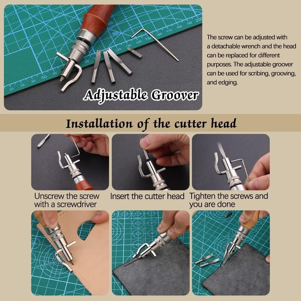 Leather Working Tools Kit, 70 Pcs, Stamping & Sewing Tools
